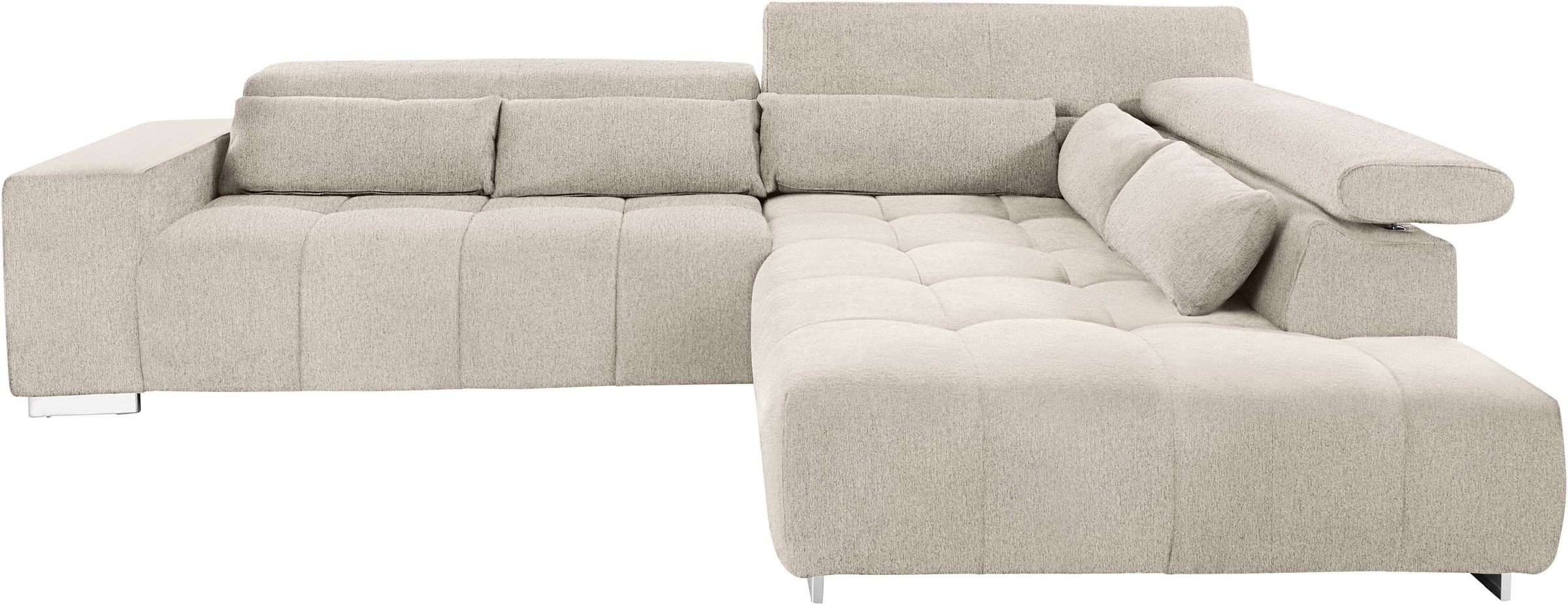 COTTA Ecksofa »Orion L-Form«, mit Kopfteilverstellung & 5 Nierenkissen