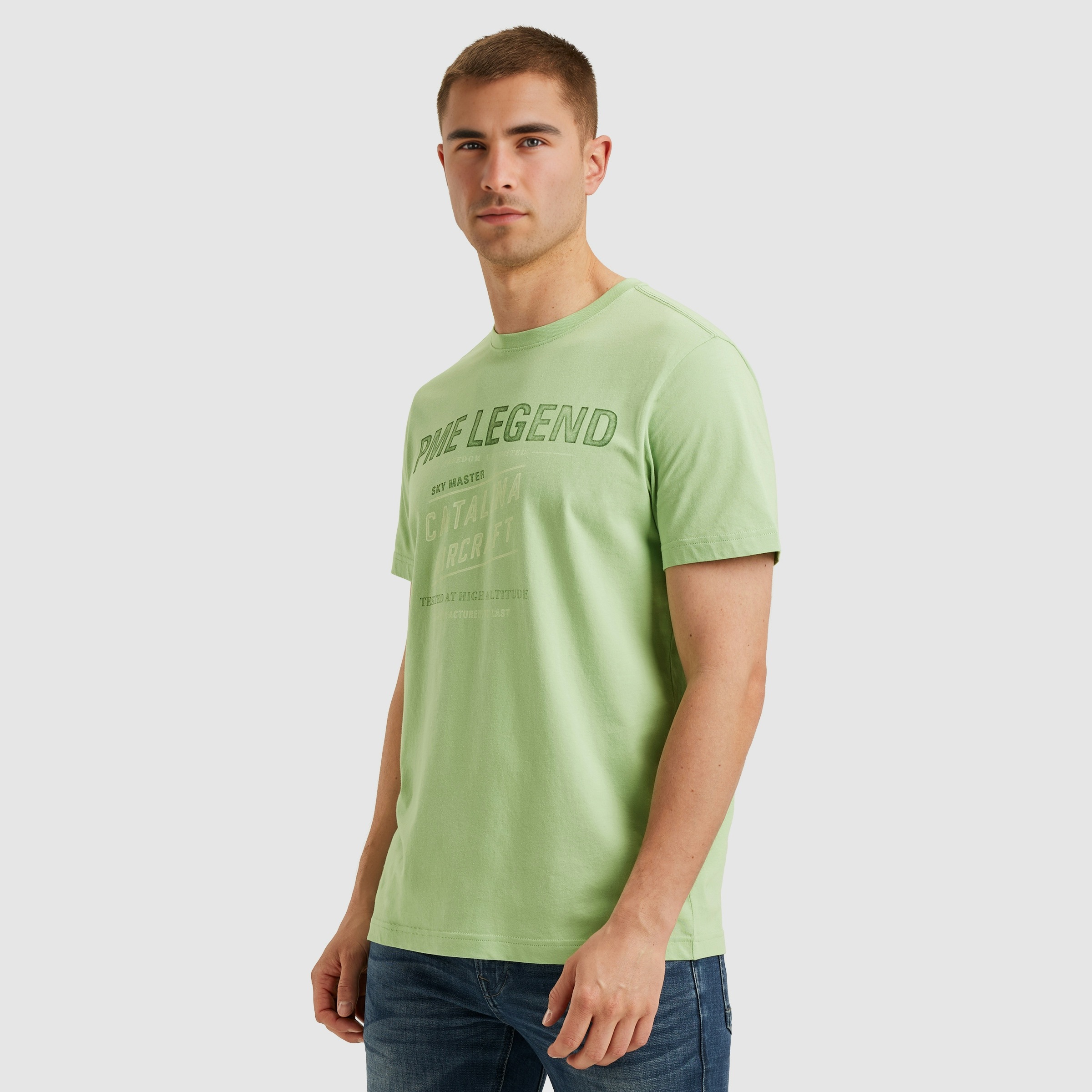 PME LEGEND T-Shirt »Short sleeve r-neck single jersey«, mit Logo-Print