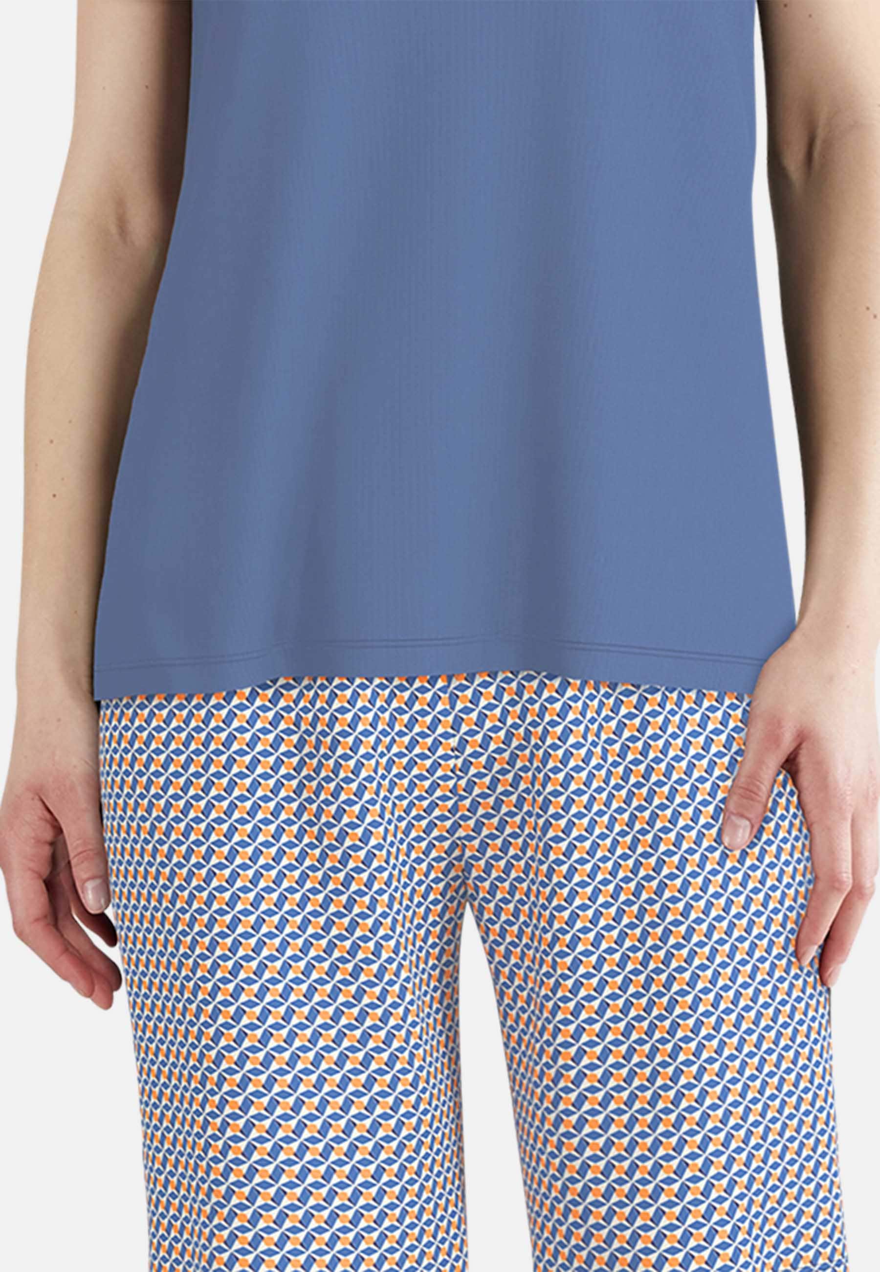 GÖTZBURG Shorty mit Muster, kurz, Rundhalsausschnitt, Baumwolle