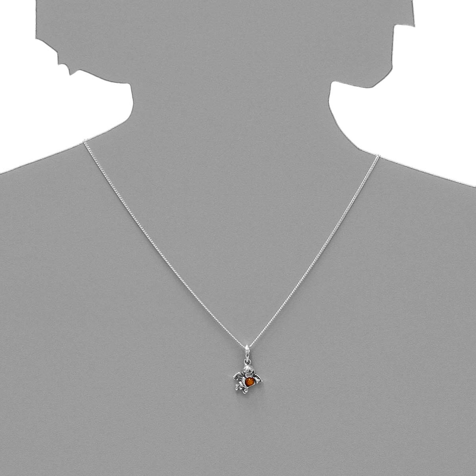 OSTSEE-SCHMUCK Kettenanhänger »- Engel - Silber 925/000 - Bernstein«
