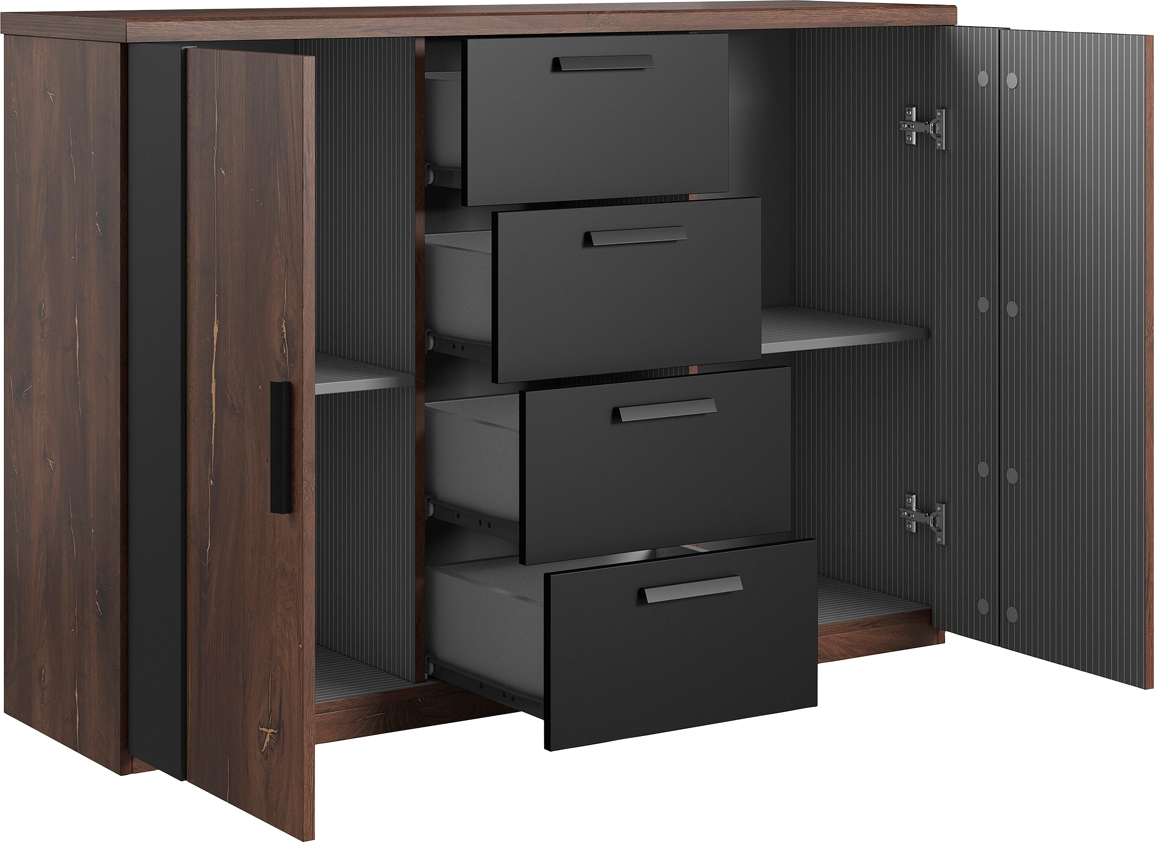 INOSIGN Schubkastenkommode »Sigma, Breite 132 cm, moderne Schubladenkommode, Made in Europe«, Kommode viel Stauraum, Einlegeböden verstellbar, Anrichte