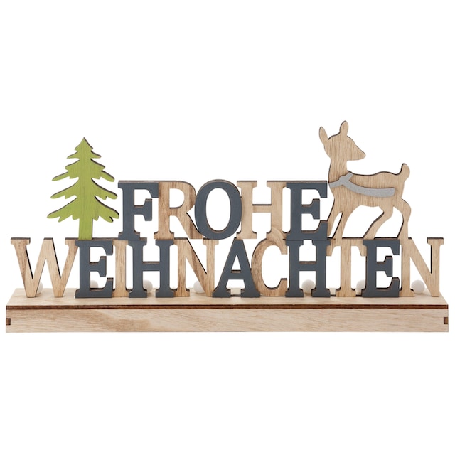 RIFFELMACHER & WEINBERGER LED Dekoobjekt »Frohe Weihnachten«, Weihnachtsdeko,  LED-Schriftzug aus Holz, Batteriebetrieb,Timerfunktion kaufen online bei  OTTO