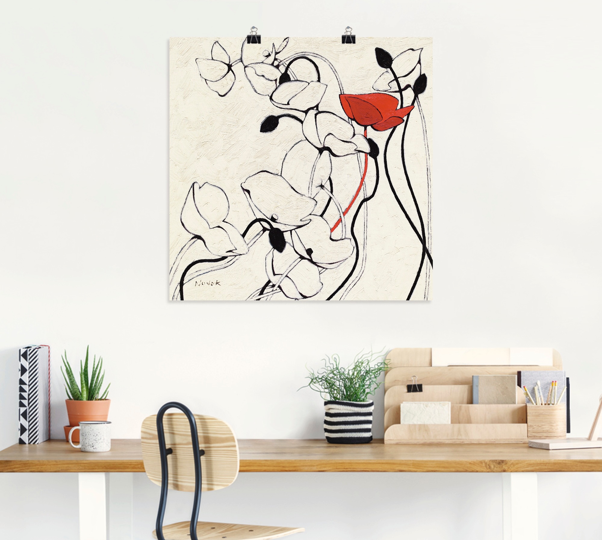 Artland Poster »Faden des Lebens II«, Blumen, (1 St.), als Leinwandbild, Wandaufkleber oder Poster in versch. Größen