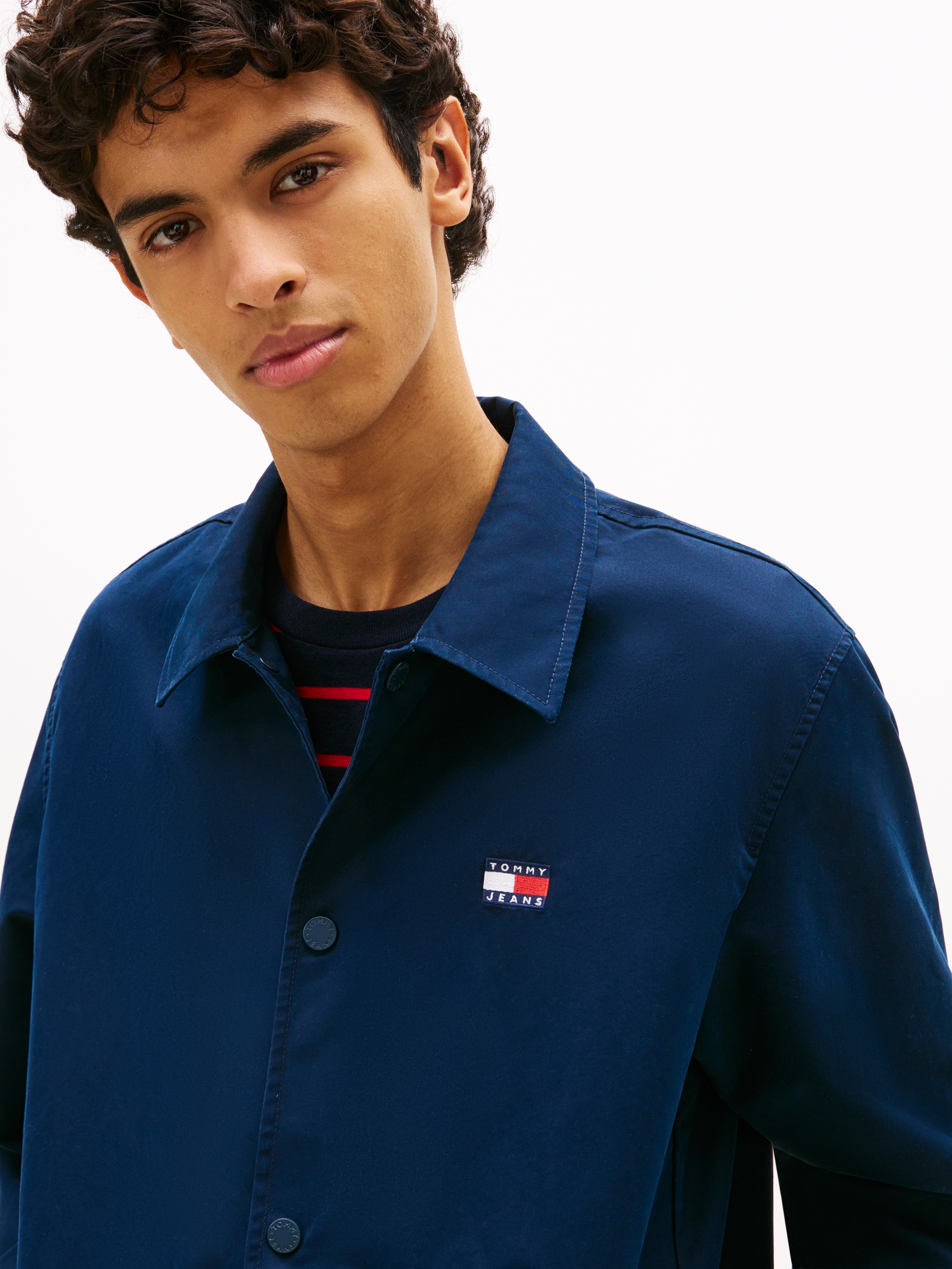 Tommy Jeans Hemdjacke »TJM SPORT OVERSHIRT« ohne Kapuze Regular fit mit Knopfleiste
