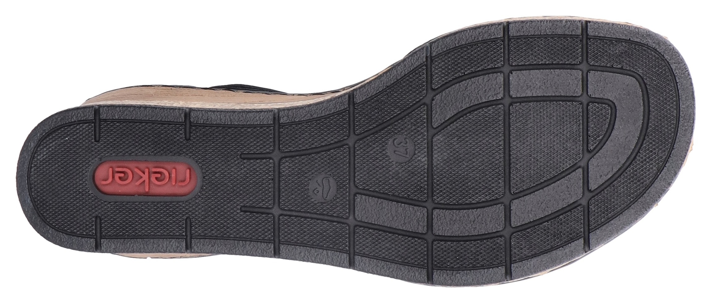 Rieker Keilsandalette  Sommerschuh, Urlaubsschuh, Sandale mit trendy Fesselriemchen