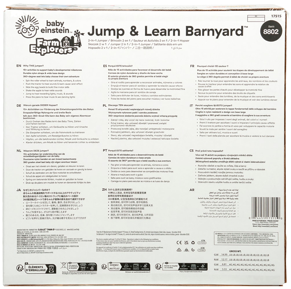 Baby Einstein Spielcenter »Farm Explorers Jump & Learn Barnyard« mit über 60 Melodien und Geräuschen
