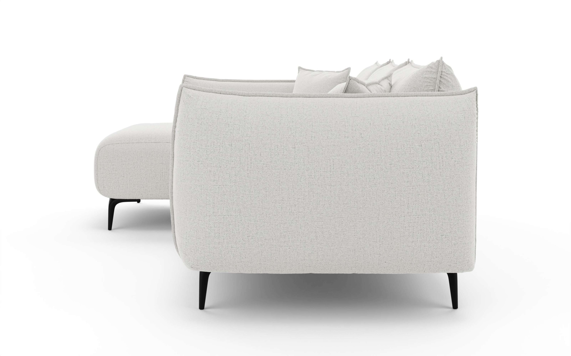 LeGer Home by Lena Gercke Ecksofa »Adelita mit Ottomane links oder rechts bestellbar, B/H/T 270/97/168«, L-Form mit Wellenunterfederung, enthält 2 Zierkissen