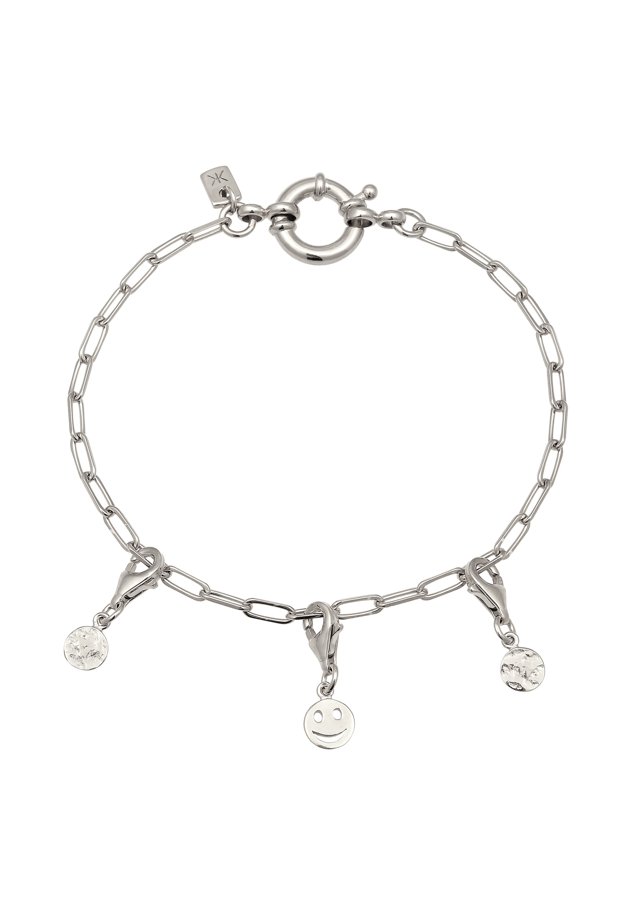 Kuzzoi Armkette »Armband Smiling Face Charm Anhänger 925 Sterling Silber«