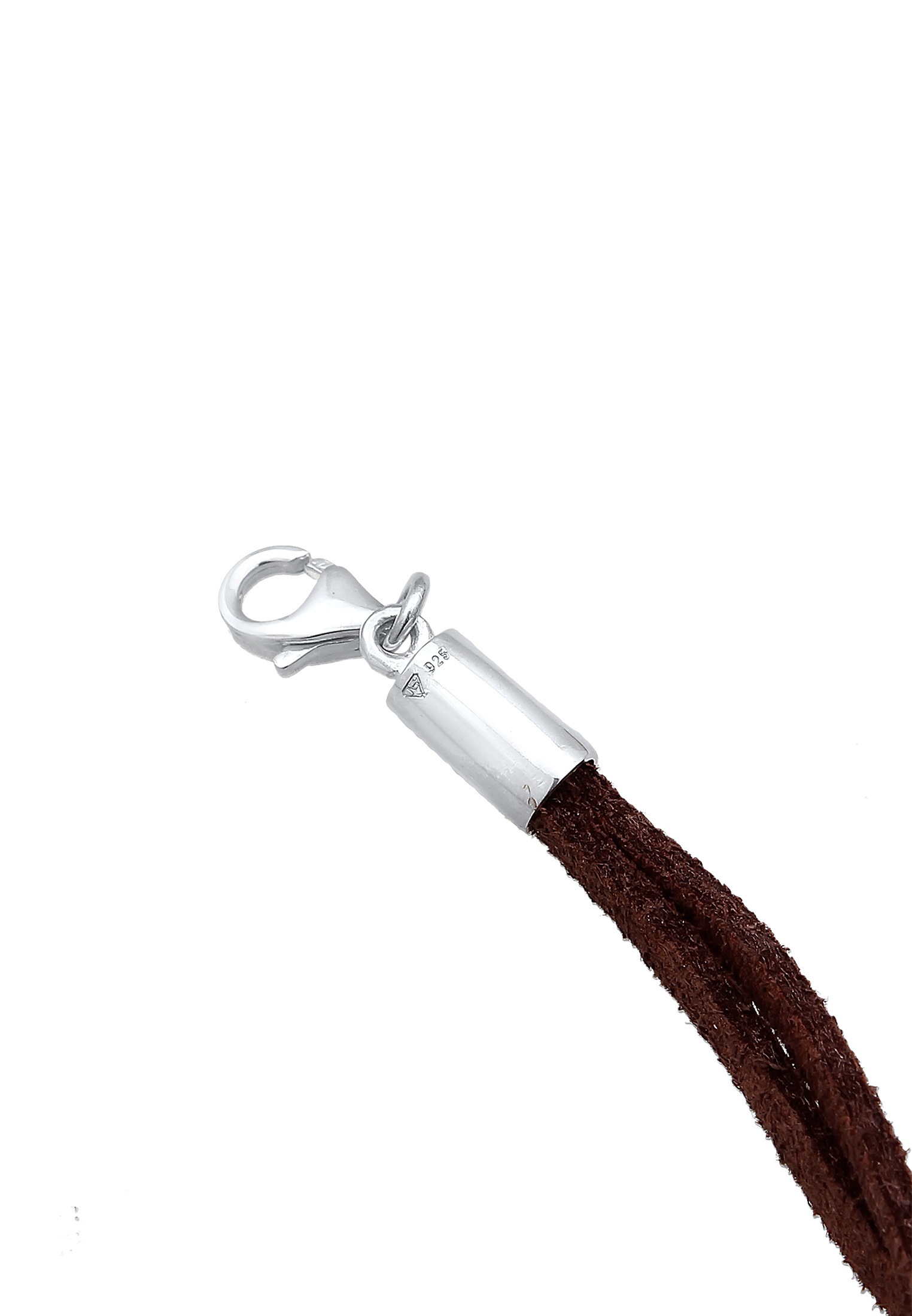 Elli Choker »Halskette Halsband Braun Choker mit Kreis 925 Silber«