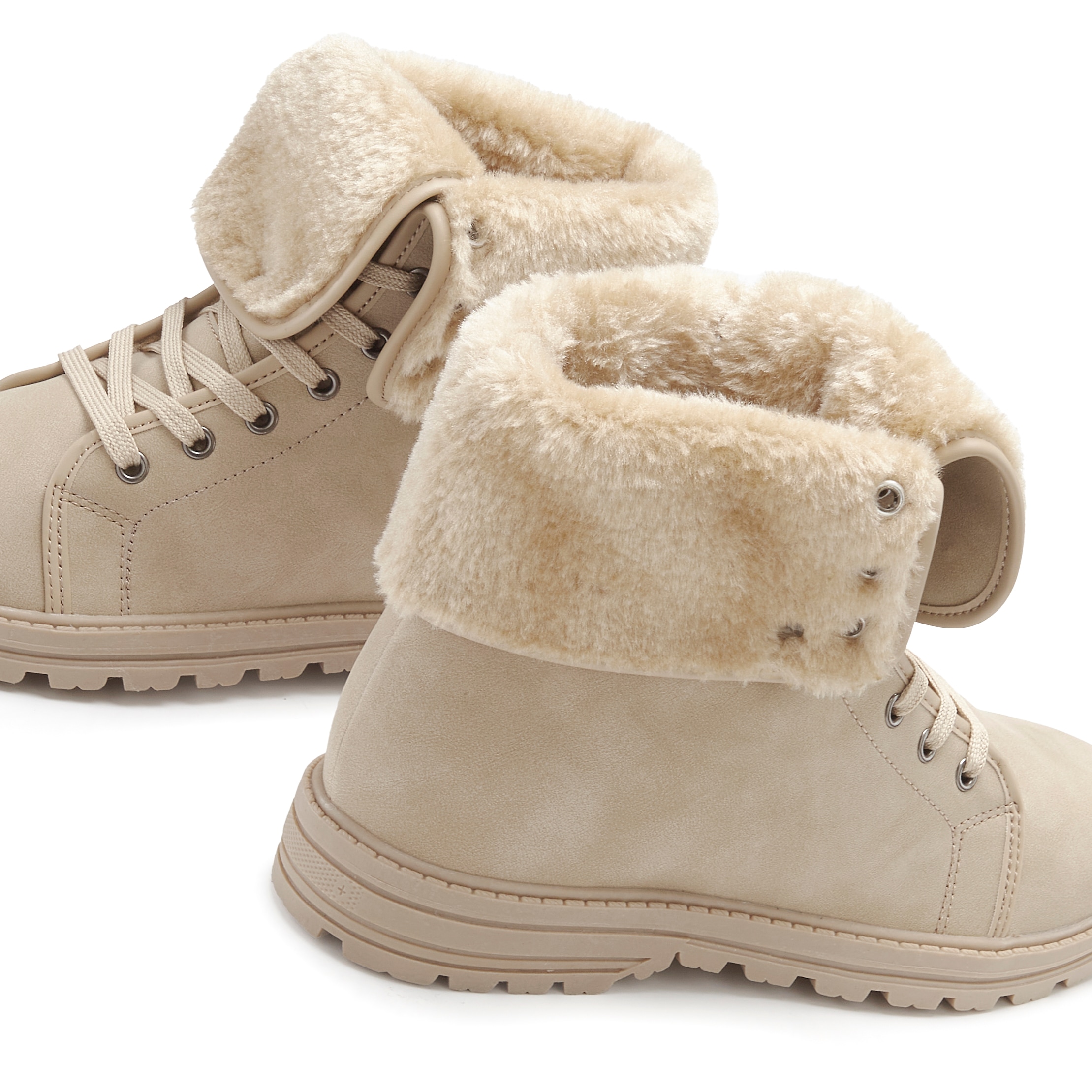 LASCANA Stiefelette »Boots, Stiefel,«  NEU mit Fellimitat-Applikation in 2 Schafthöhen tragbar VEGAN