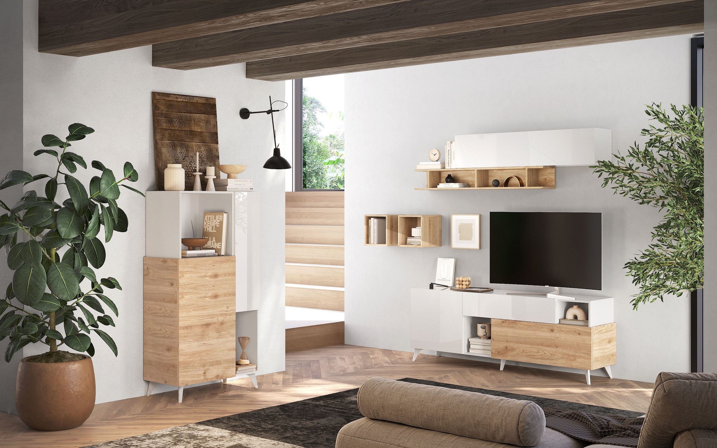 INOSIGN Lowboard »Monaco Breite 181 cm, TV-Board mit 1 Tür, 1 Klappe u. 1 Schubkasten«, Fernsehtisch, TV-Schrank, Soft/Self Closing