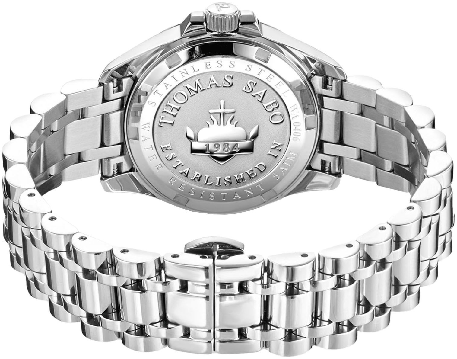 THOMAS SABO Quarzuhr »DIVINE«, Armbanduhr, Damenuhr, Datum, Mineralglas mit Saphirbeschichtung