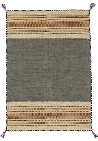 Teppich »Kelim Azizi«, rechteckig, Baumwolle, Wendeteppich mit Fransen, Wohnzimmer
