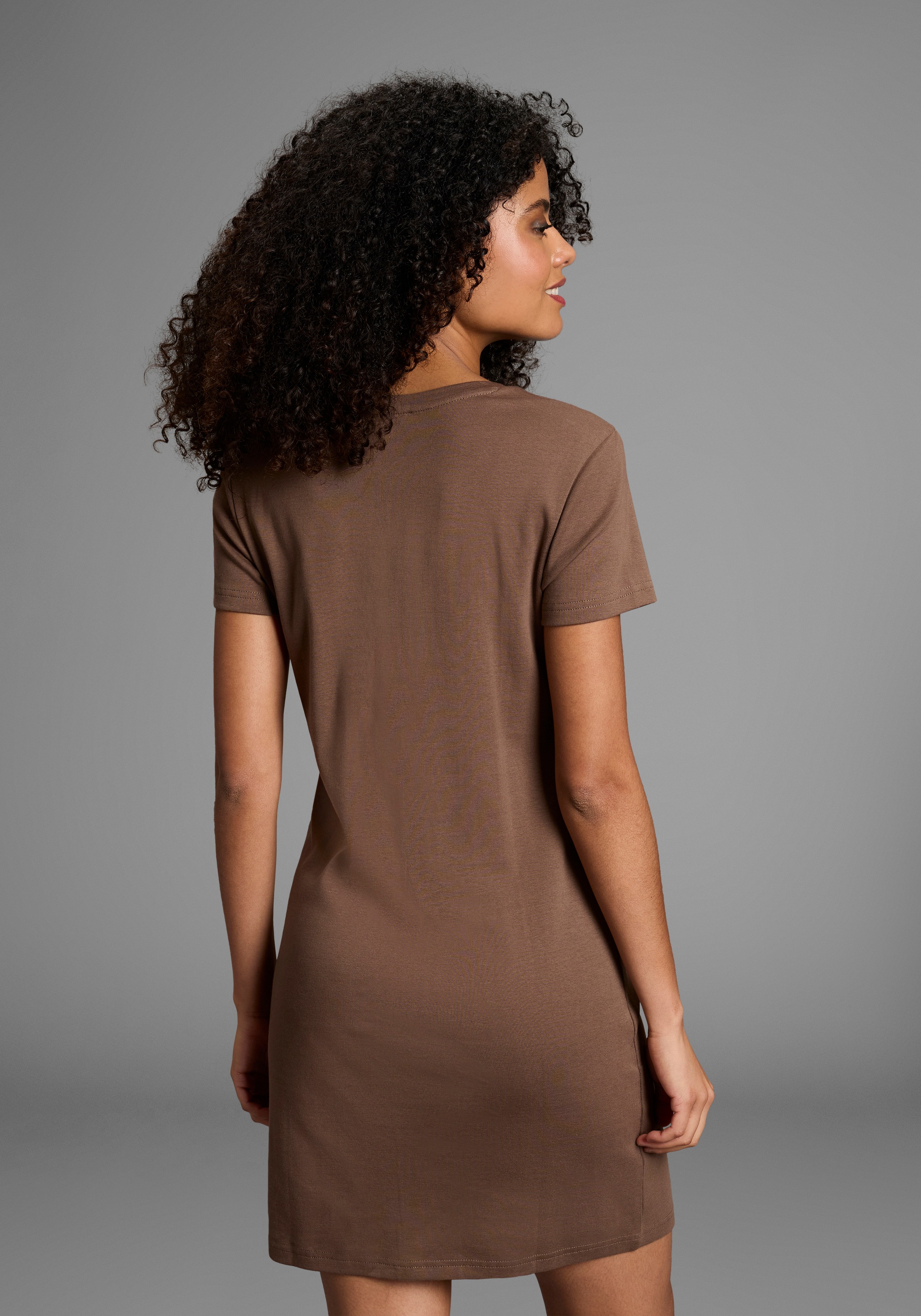 Flashlights Sommerkleid figurbetonter Schnitt, Kurzarm, Rundhalsausschnitt, Mini-Länge