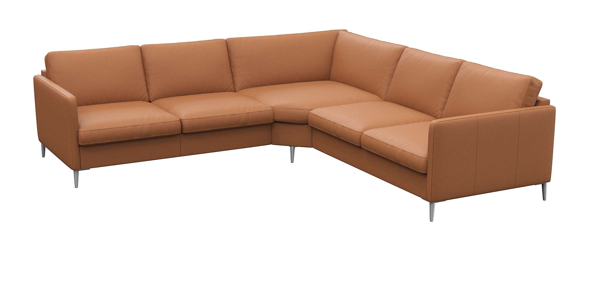 FLEXLUX Ecksofa »Fiore, gleichschenklig, bequem durch hochwertigem Sitzaufbau«, schmale Armlehnen, super Sitzkomfort durch Kaltschaum, Füße Alu