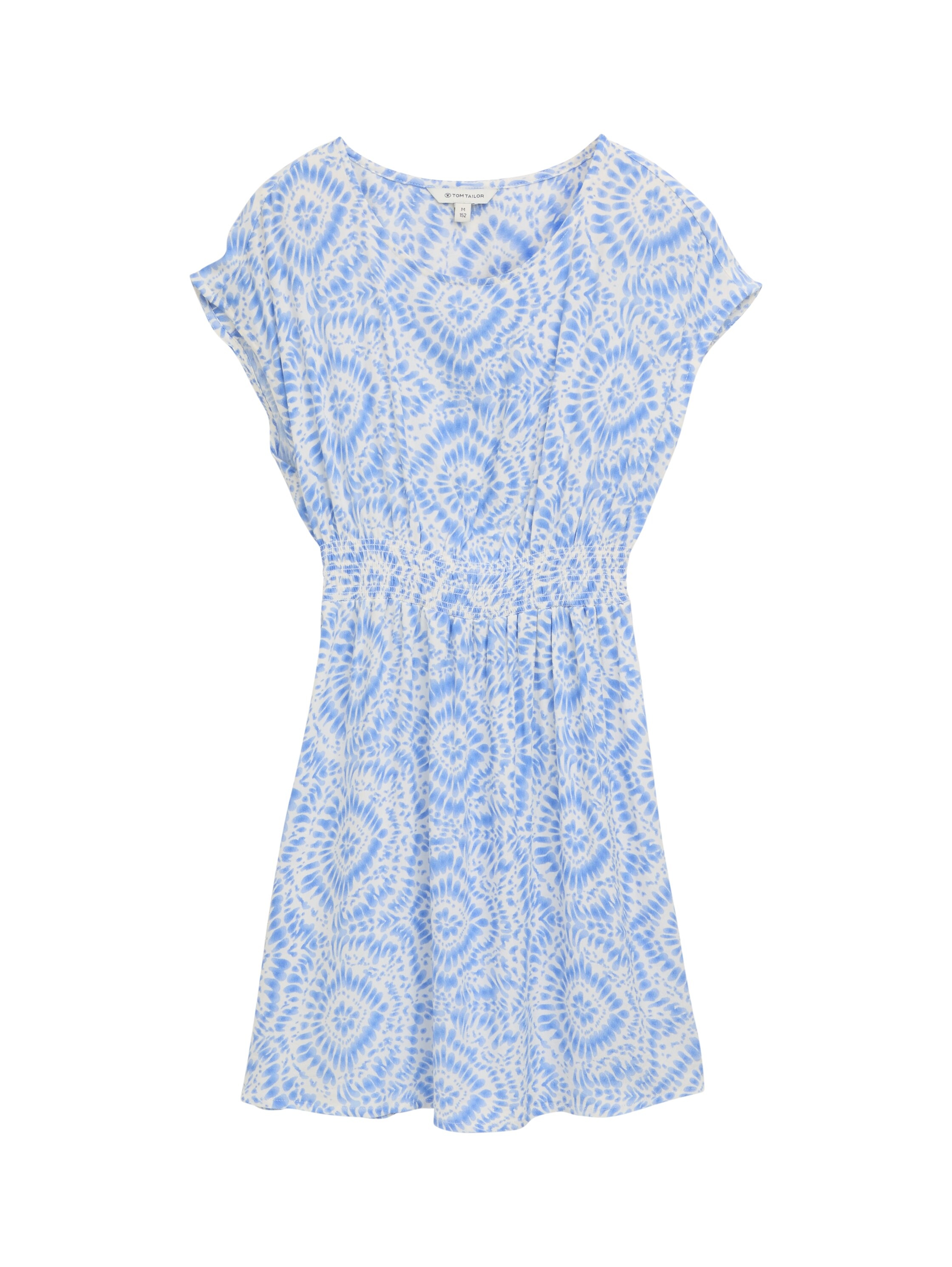 Tom Tailor A-Linien-Kleid mit All-Over Print in blau, Größe 134