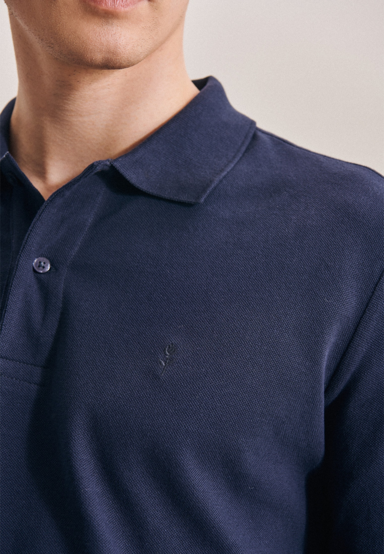 seidensticker Poloshirt »Shaped«, Langarm Kragen Uni
