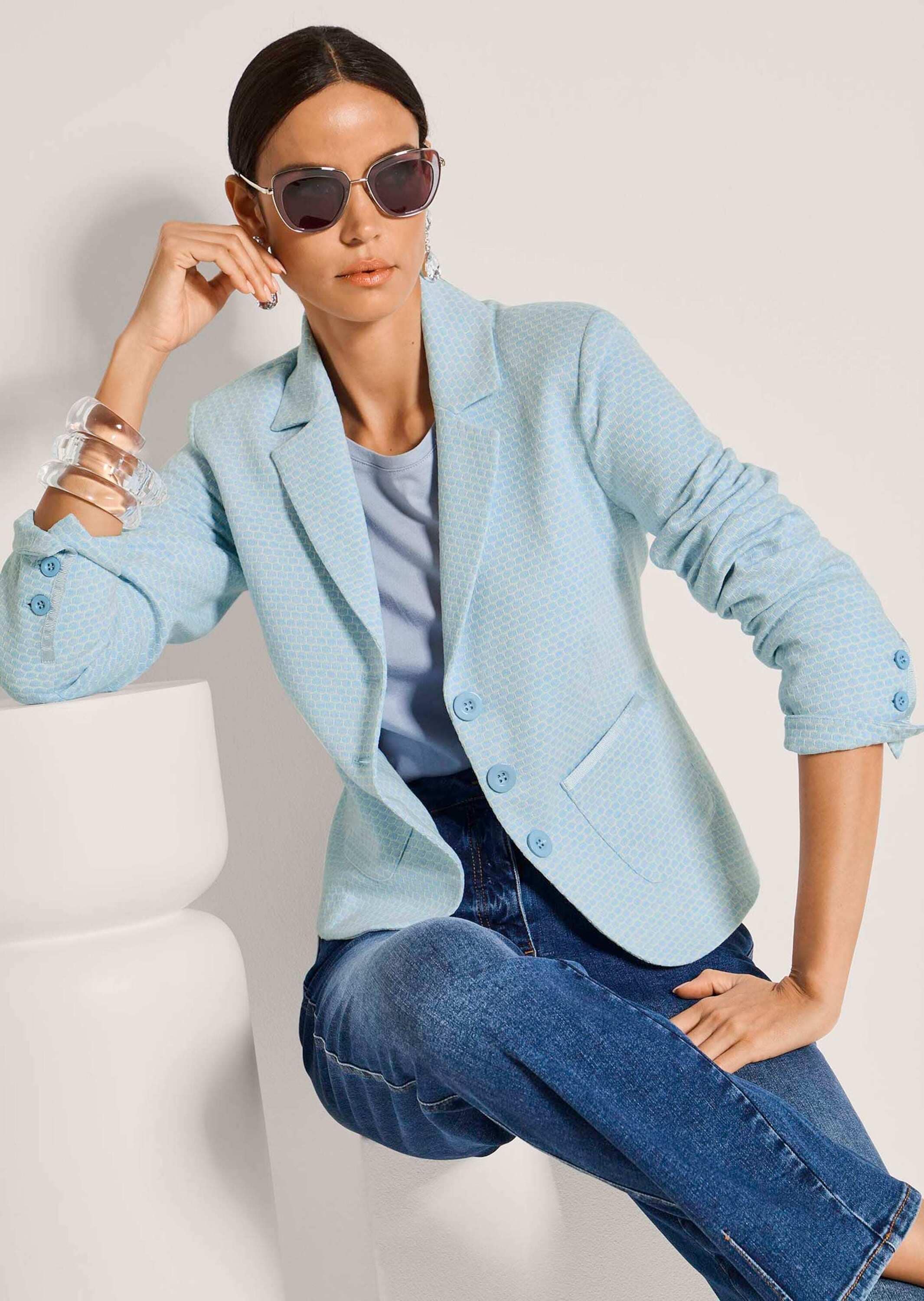 MADELEINE Jackenblazer »Jerseyblazer Kurzblazer mit Wabenmuster« Strukturjersey