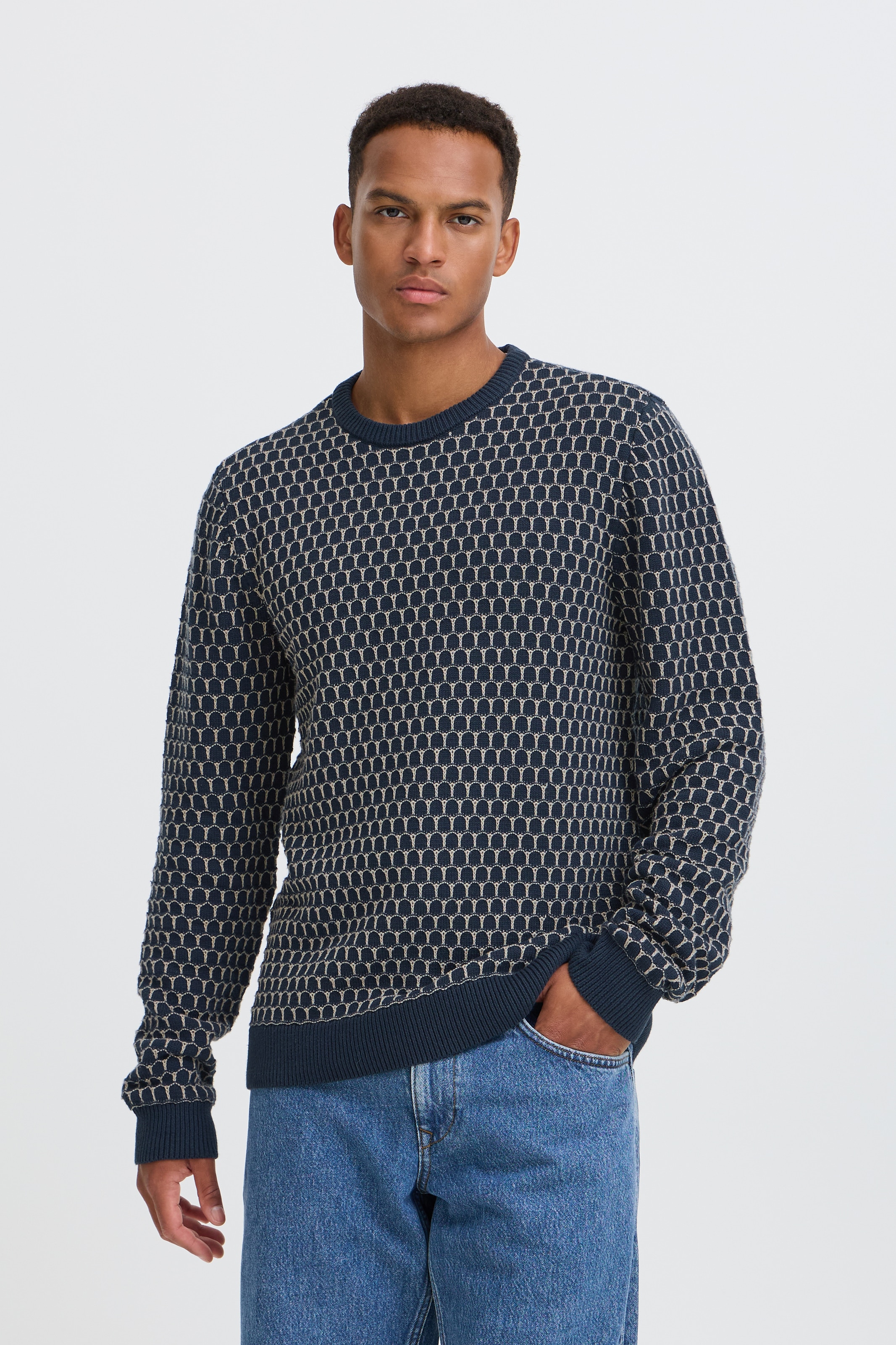 Blend Rundhalspullover »BHDONG CREW« Baumwolle, regular fit