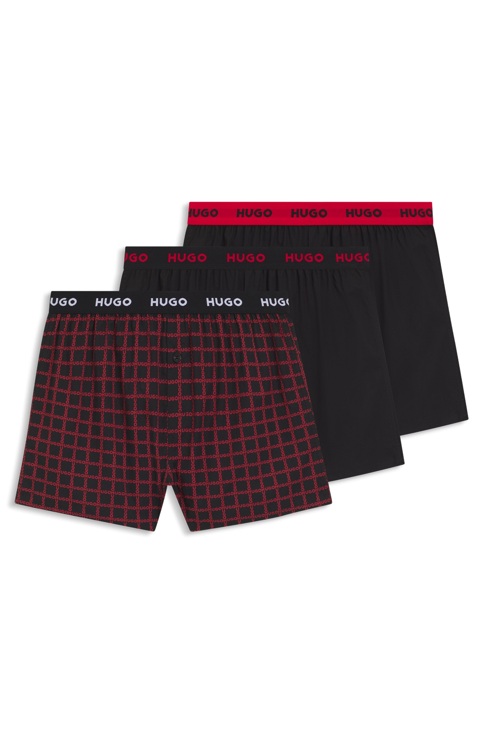 HUGO Underwear Webboxer »WOVEN BOXER TR«, (Packung, 3 St., 3er-Pack), Webboxer mit HUGO Schriftzug