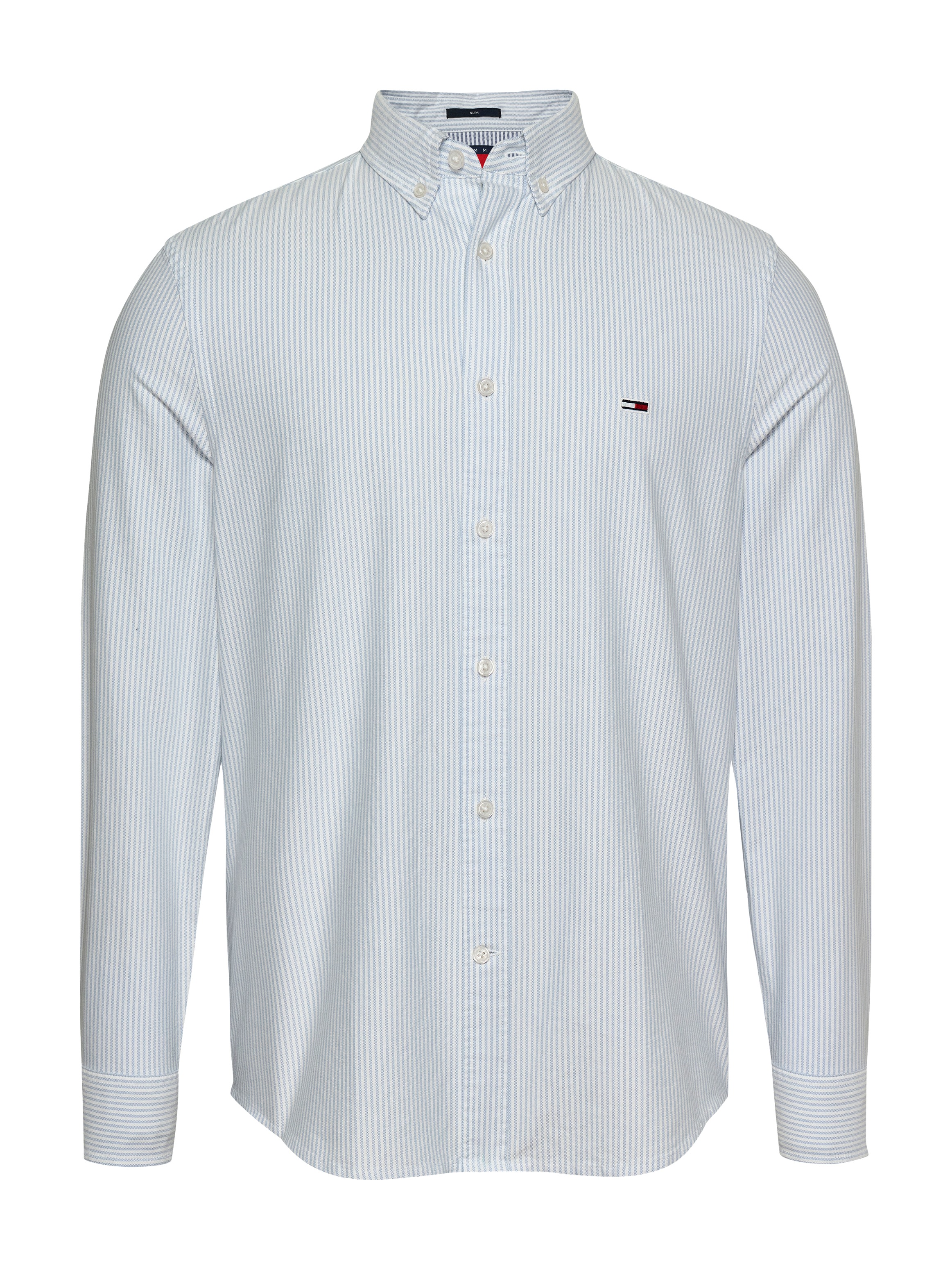 Tommy Jeans Langarmhemd »TJM SLIM STRIPE OXFORD SHIRT EXT«, Mit Button-Down-Kragen