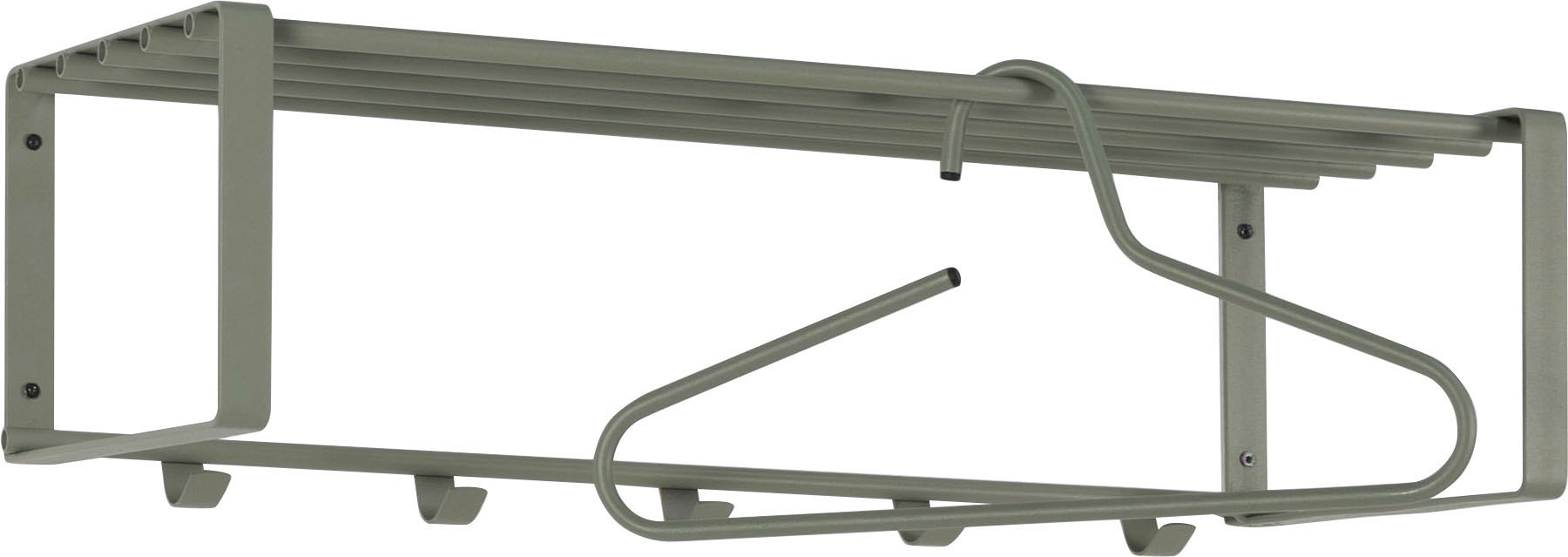Spinder Design Garderobenleiste »REX« Wandgarderobe aus Stahl mit Hutablage und 5 bzw. 7 Haken