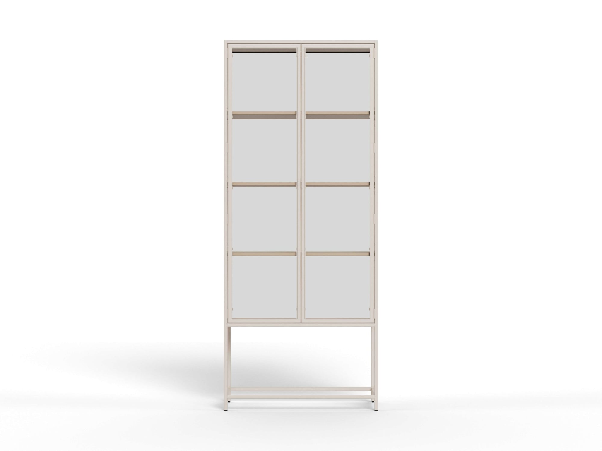 ACTONA GROUP Glasvitrine »Seaford, Vitrine« Vitrine, grauer Stahl, Oberboden und 4 Einlegeböden, 77x 35 x 185,6 cm