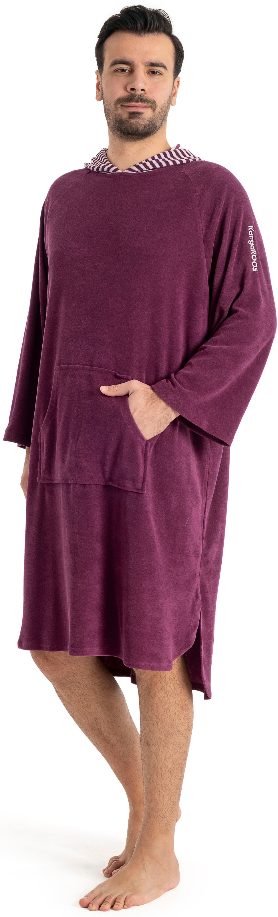 KangaROOS Badeponcho »Dalia Surfponcho, ideal für Sauna, Spa & im Urlaub« 1 Stk. weich, Uni-Farben mit Streifen, leicht, Unisex, für Damen und Herren