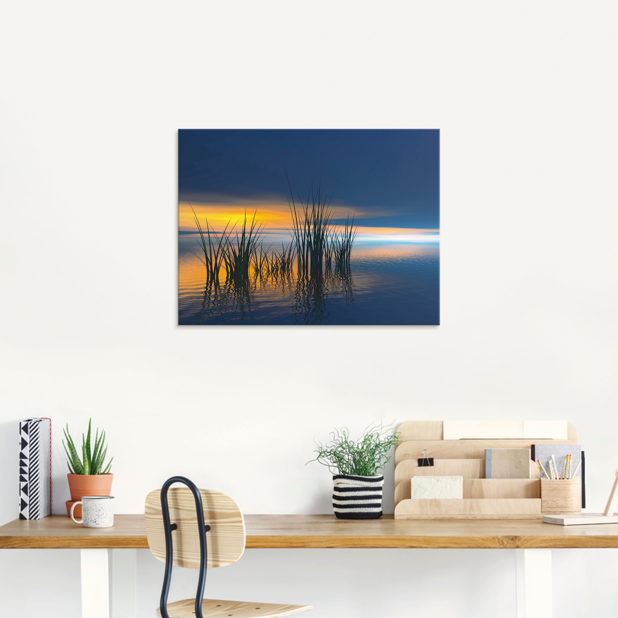 Artland Glasbild »Sonnenuntergang III«, Gewässer, (1 St.), in verschiedenen Größen