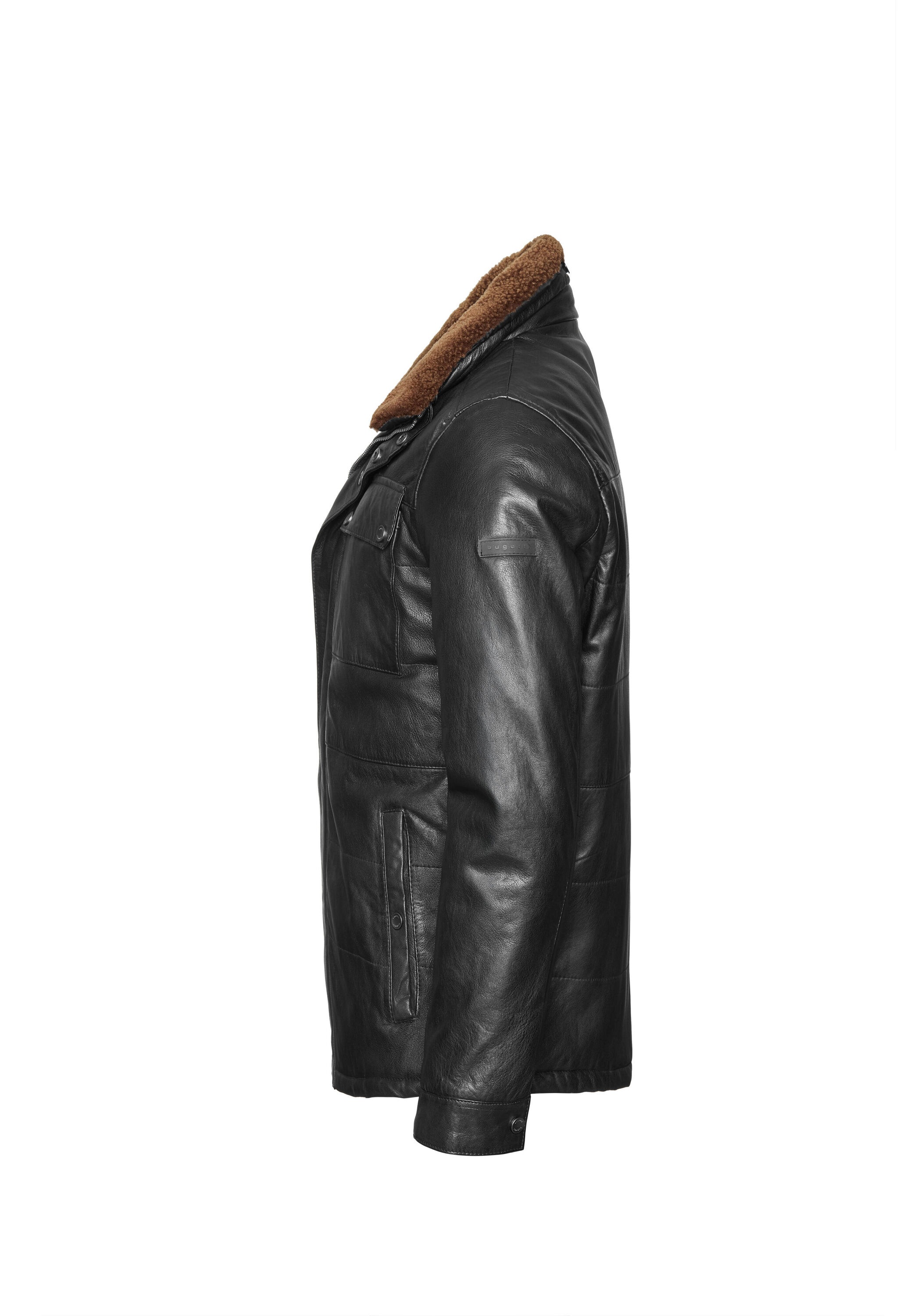 bugatti Lederjacke »BUMARCELLO« ohne Kapuze mit weichem Stehkragen