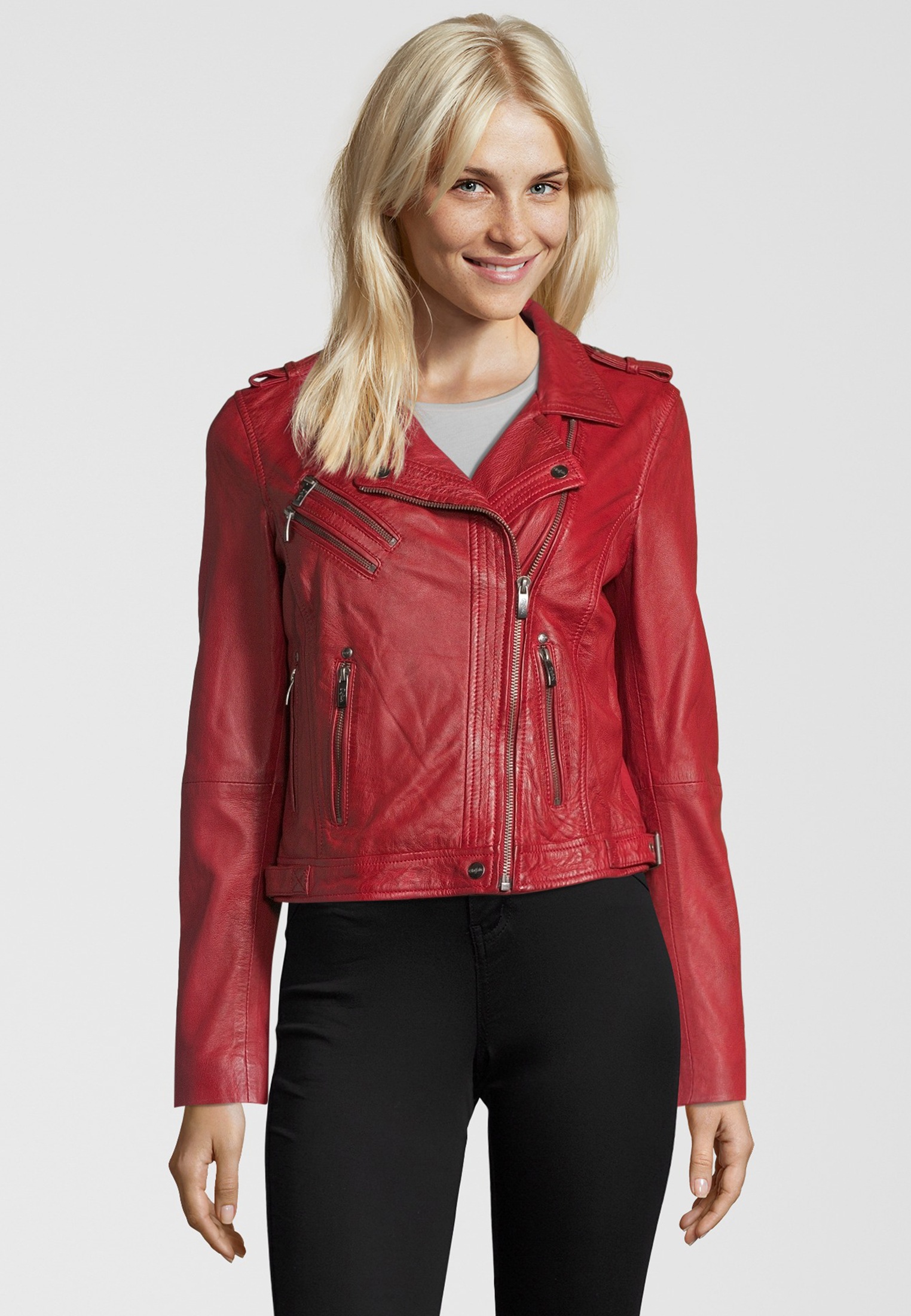 Buffalo Lederjacke »BE Proud«, mit asymmetrischem Zipper