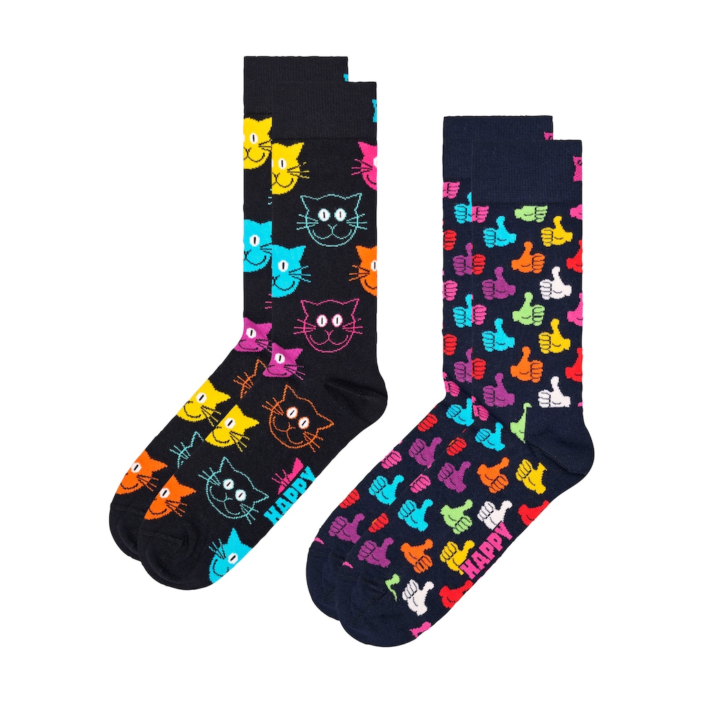 Happy Socks Socken, Cat & Thumbs Up Pack