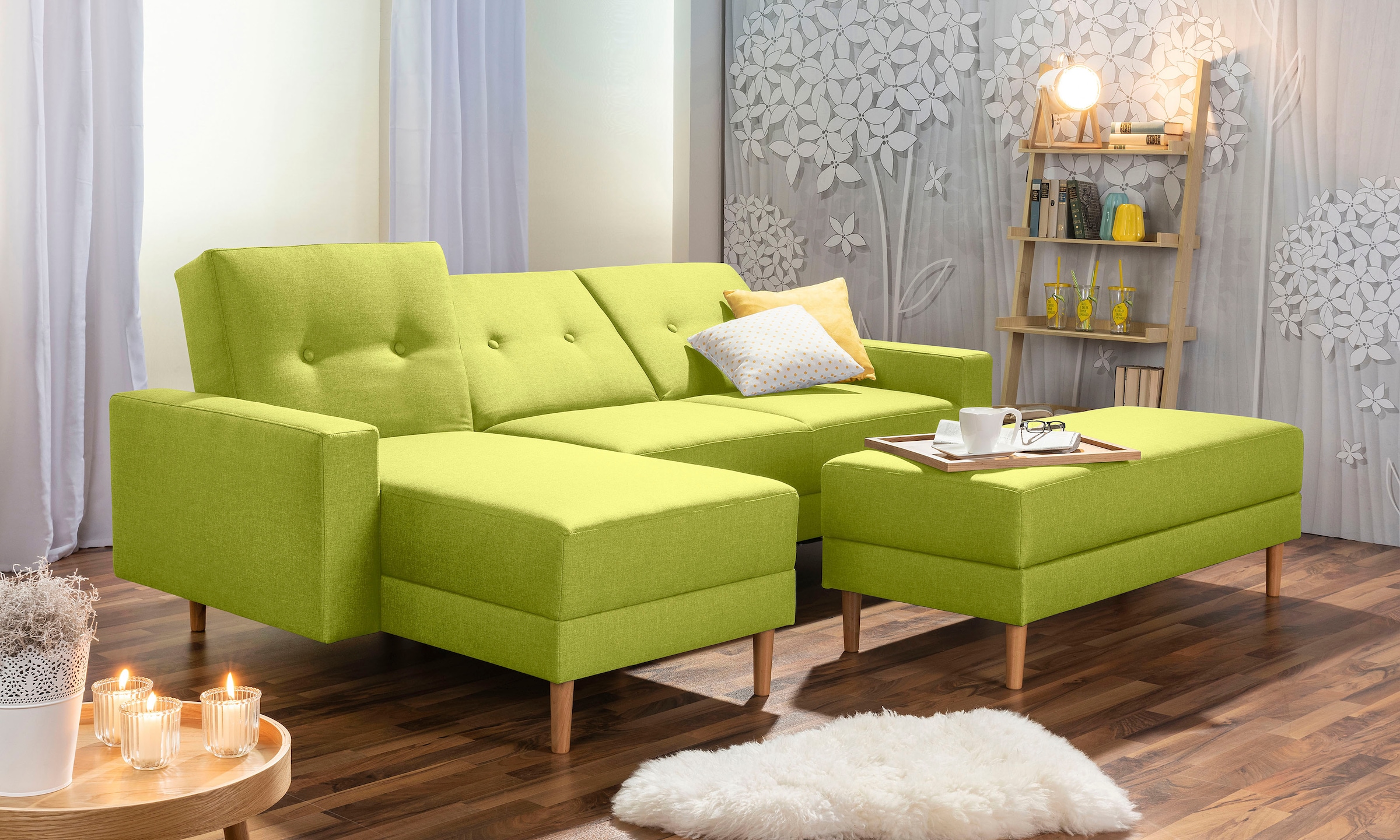 Max Winzer® Ecksofa »Just Chill kubisches Schlafsofa im skandinavischen Stil, bequem«, Recamiere links oder rechts montierbar, mit Rückenverstellung