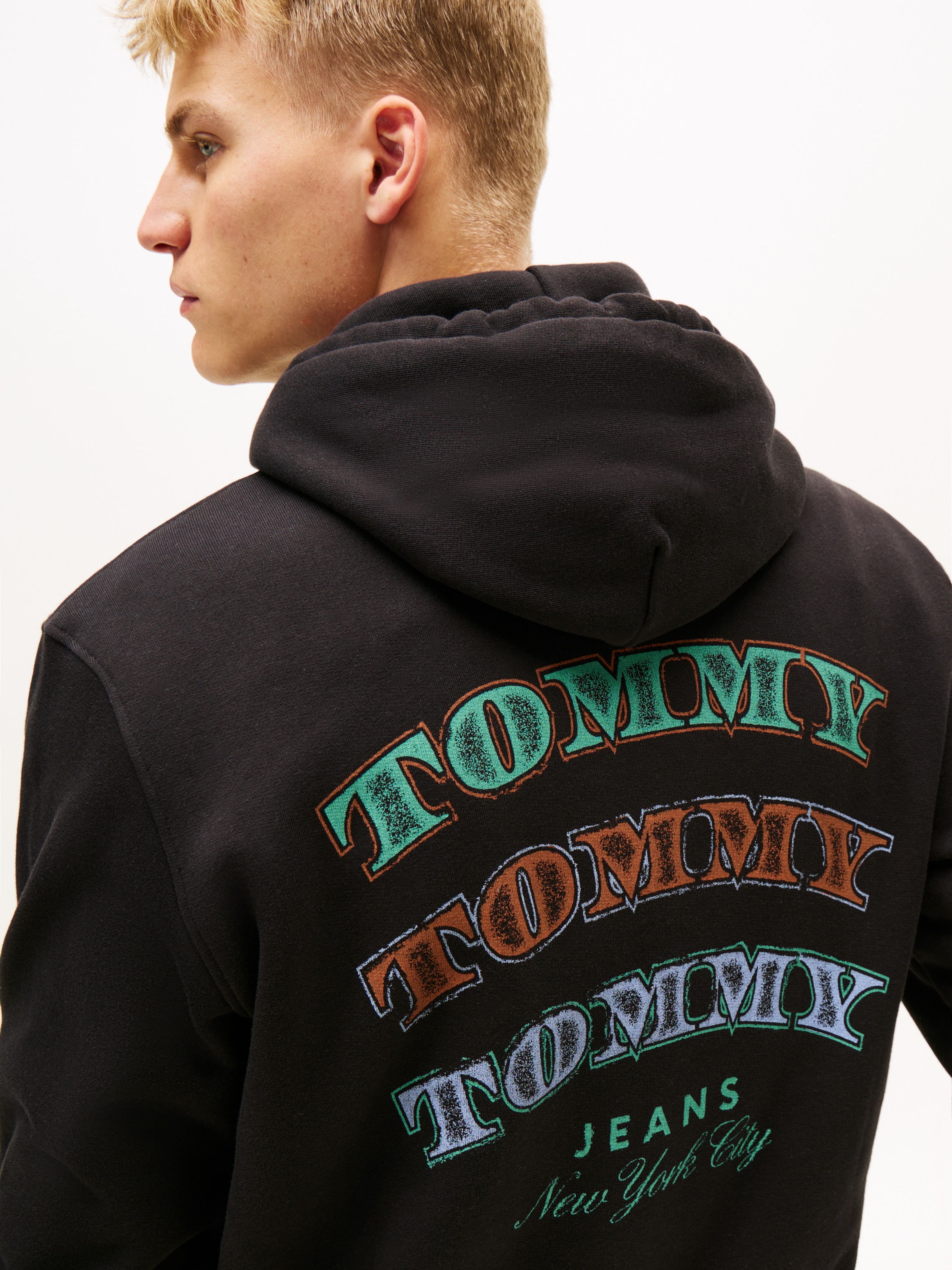 Tommy Jeans Hoodie »TJM DOLLAR STACK«, mehrfarbiger Rückenprint, regular fit
