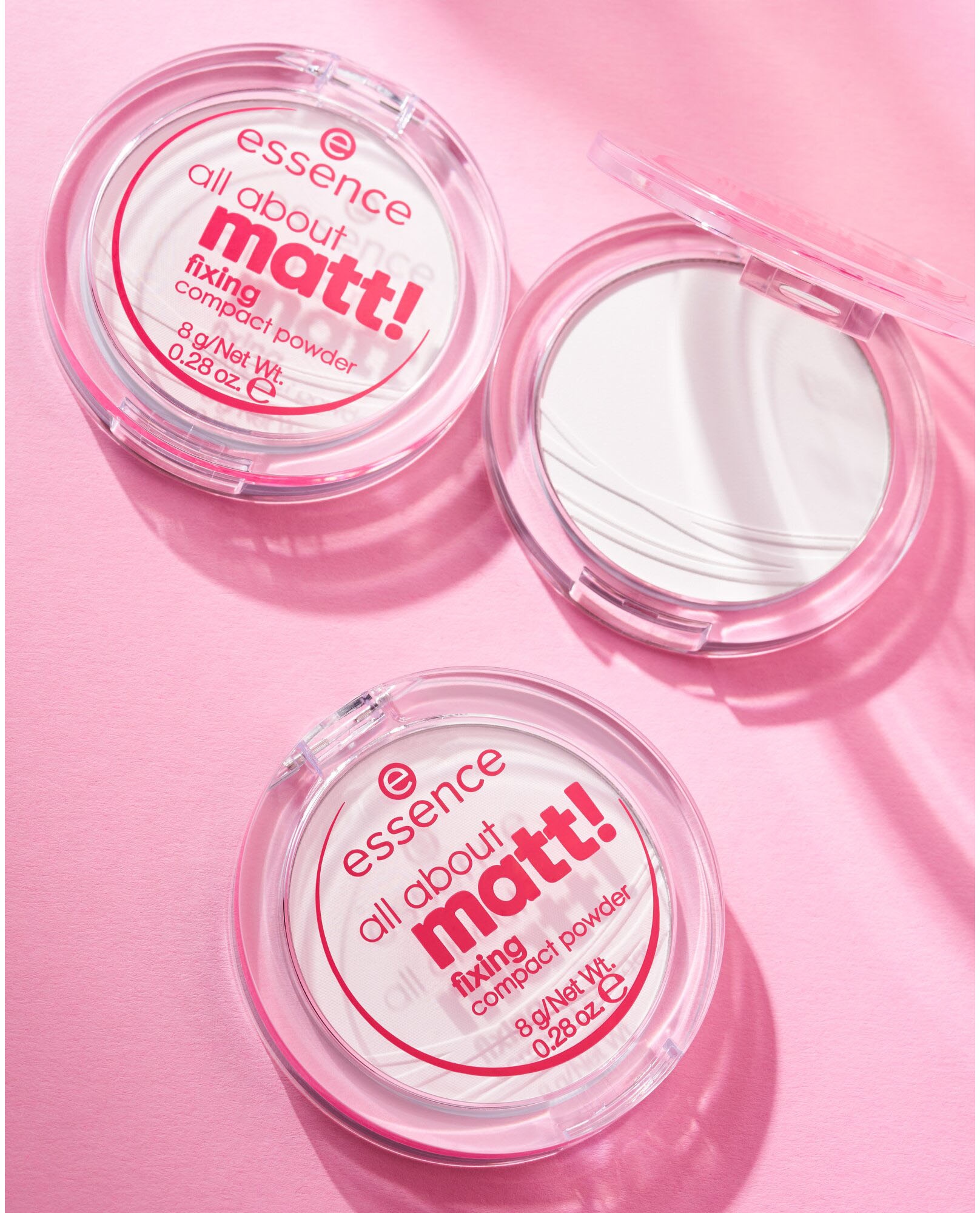 Essence Puder »all about matt! fixing compact powder«, (Set, 3 tlg.)