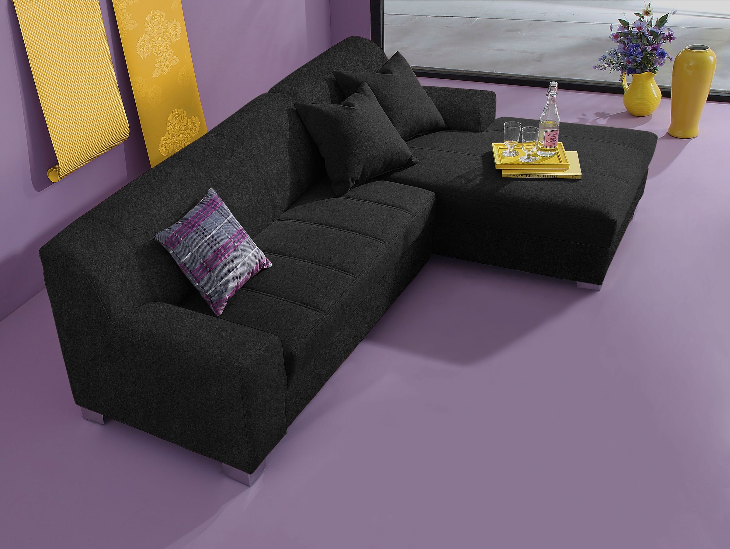 INOSIGN Ecksofa »Anzio, elegant und gemütlich, Breite 239cm, L-Form«, wahlweise mit Bettfunktion