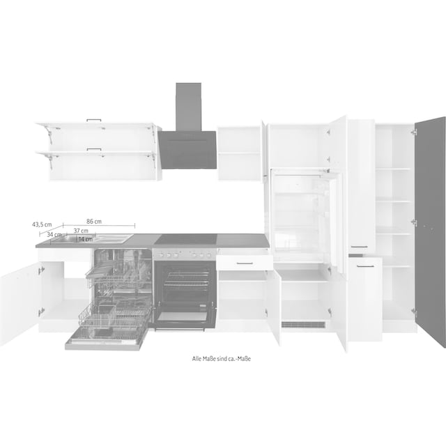 HELD MÖBEL Küchenzeile »Trier«, mit E-Geräten, Breite 360 cm kaufen bei OTTO