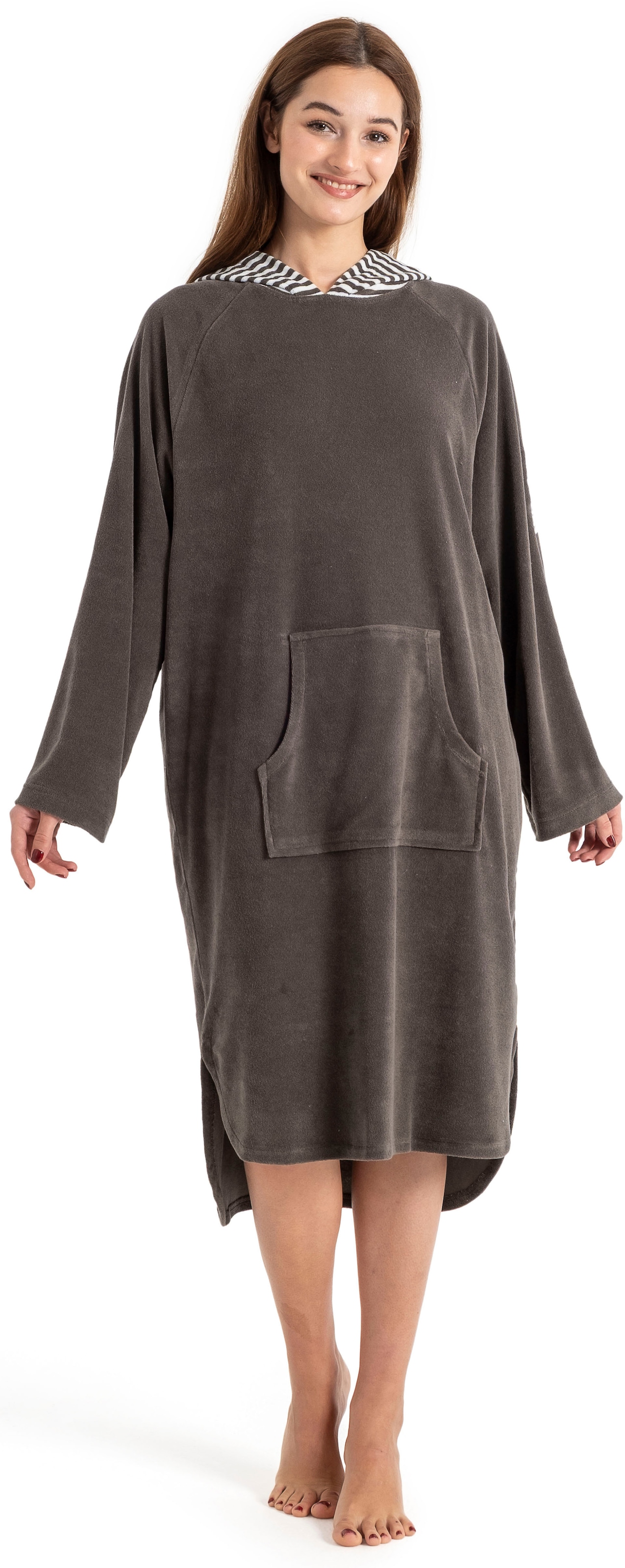KangaROOS Badeponcho »Dalia Surfponcho, ideal für Sauna, Spa & im Urlaub« 1 Stk. weich, Uni-Farben mit Streifen, leicht, Unisex, für Damen und Herren