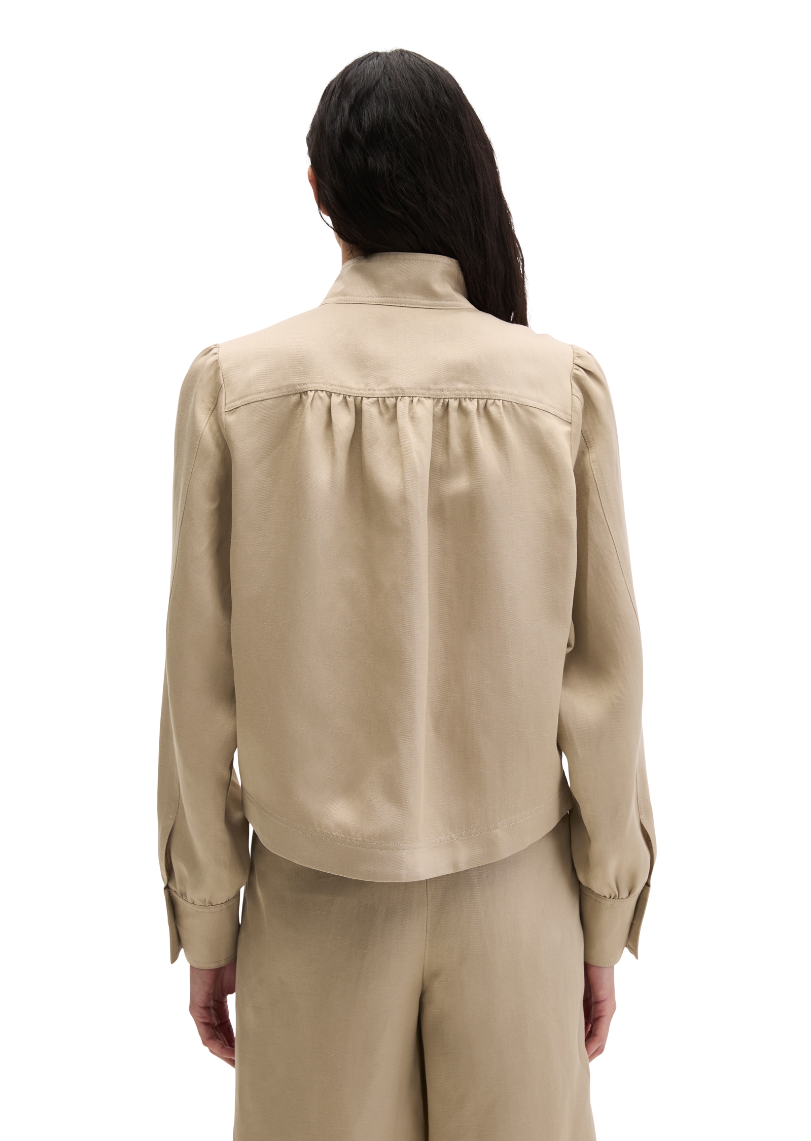 Marc O'Polo Kurzjacke Stehkragen-Jacke loose aus TENCEL™ Lyocell-Leinen-Mix