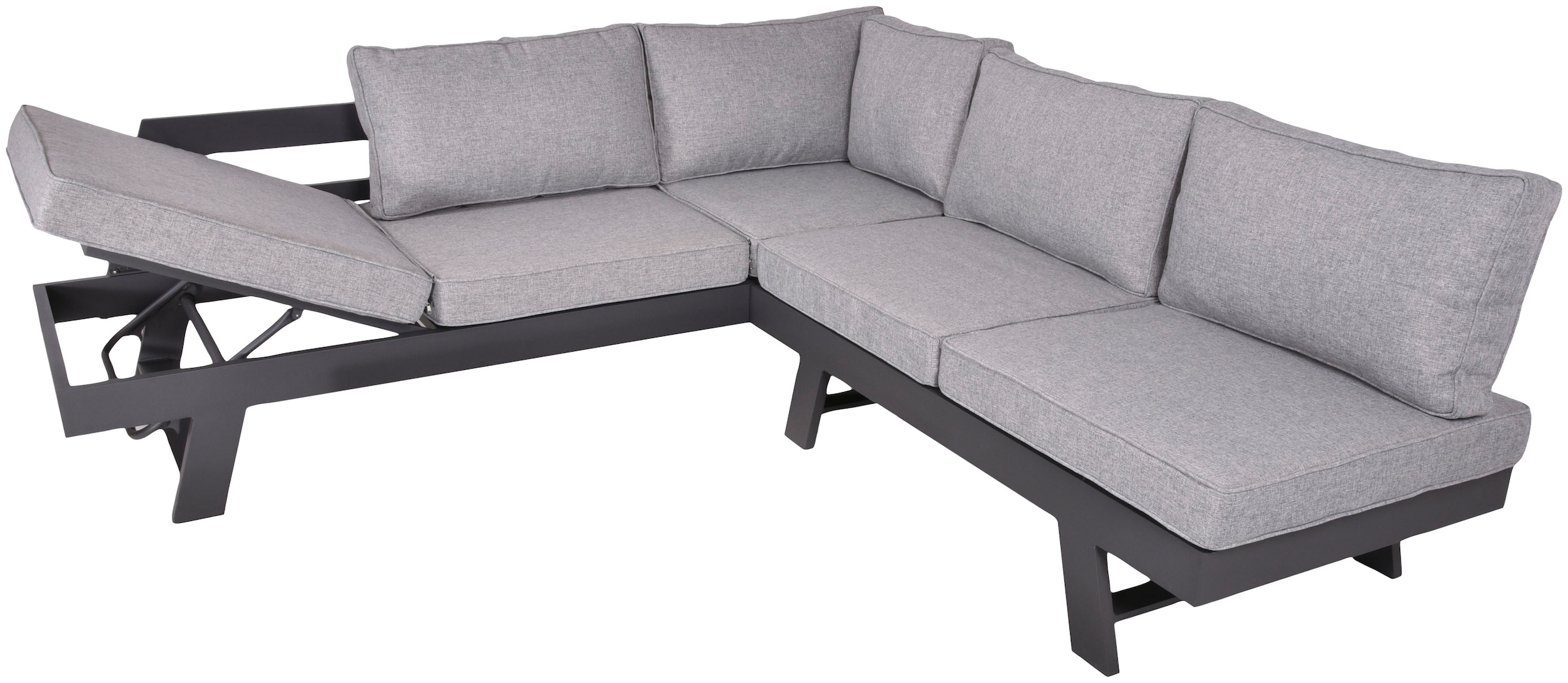 Garden Pleasure Gartenlounge-Set »DONNA«, (1x Eckbank, 1 Tisch/Hocker), inkl. Auflagen