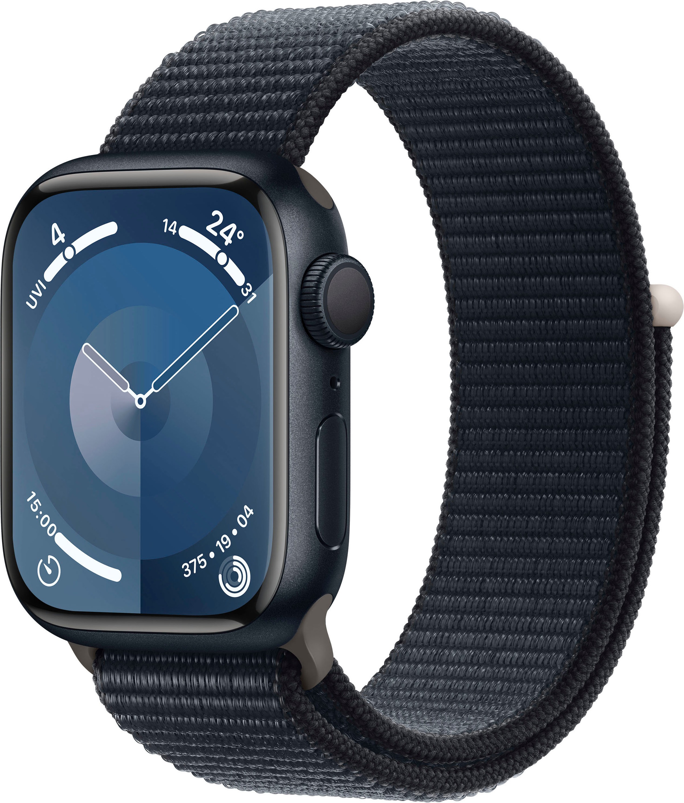 Apple Smartwatch »Watch Series 9 Aluminium« (4,1 cm / 1,69 ′′) Watch OS 10;EKG;Blutsauerstoff App;Herzfrequenz in schwarz, Größe One-Size