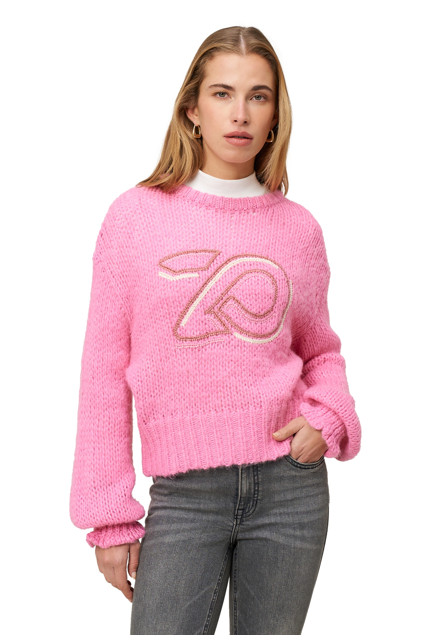 Zero Rundhalspullover »Pullover mit Logostickerei«