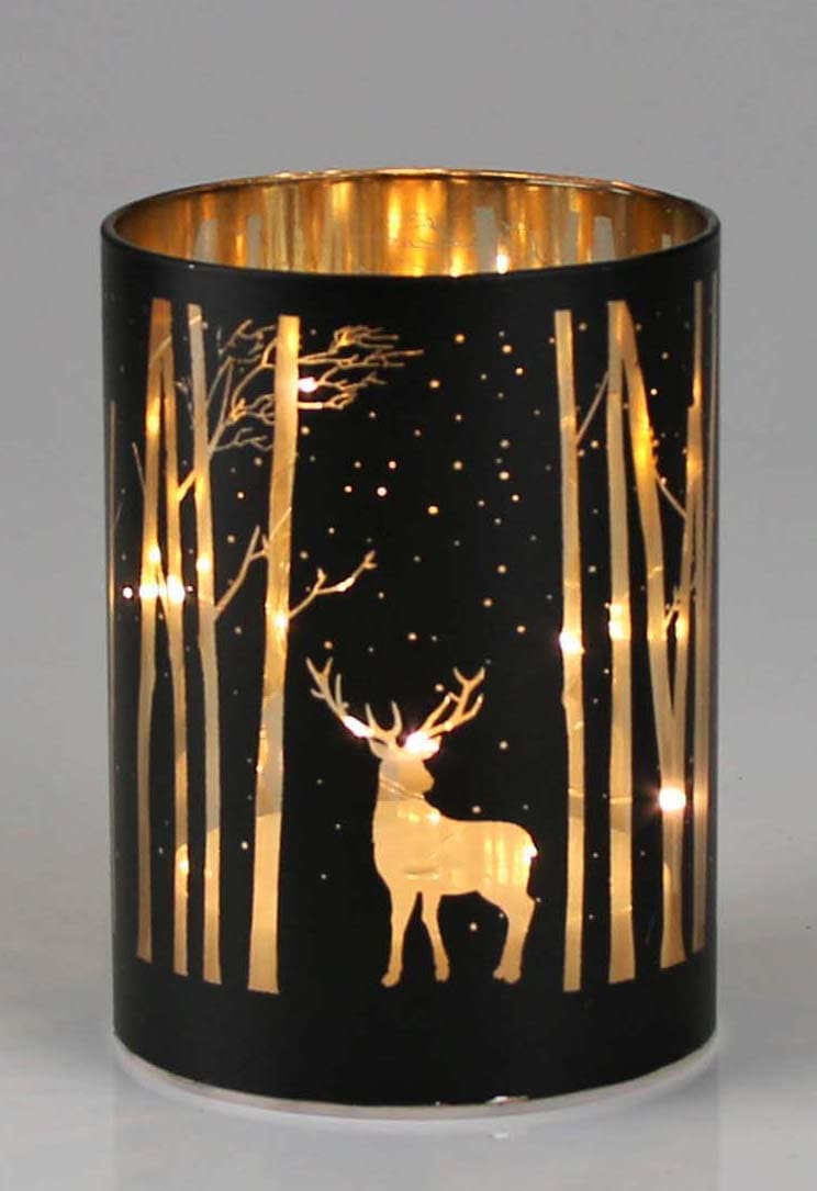 AM Design LED Windlicht, Weihnachtsdeko, mit abgebildeten Hirsch