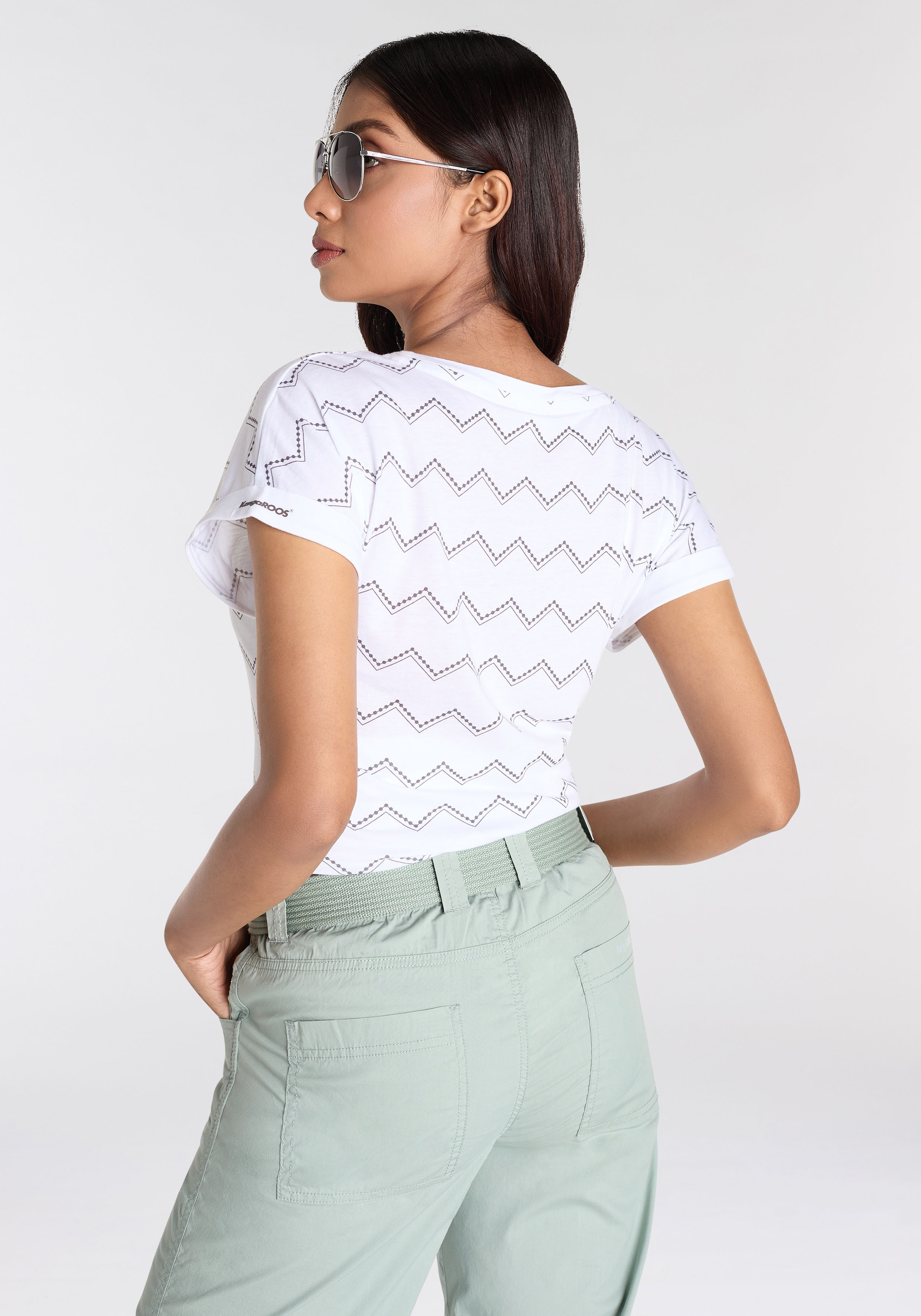 KangaROOS Kurzarmshirt, mit Zick-Zack-Muster