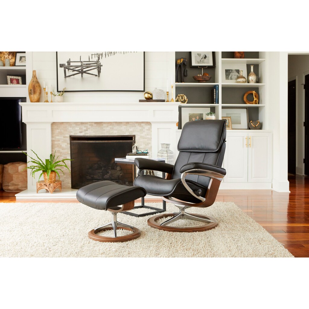 Stressless® Relaxsessel »Admiral«, (Set, Relaxsessel inkl. Hocker), mit Signature Base, Größe M & L, Gestell Braun