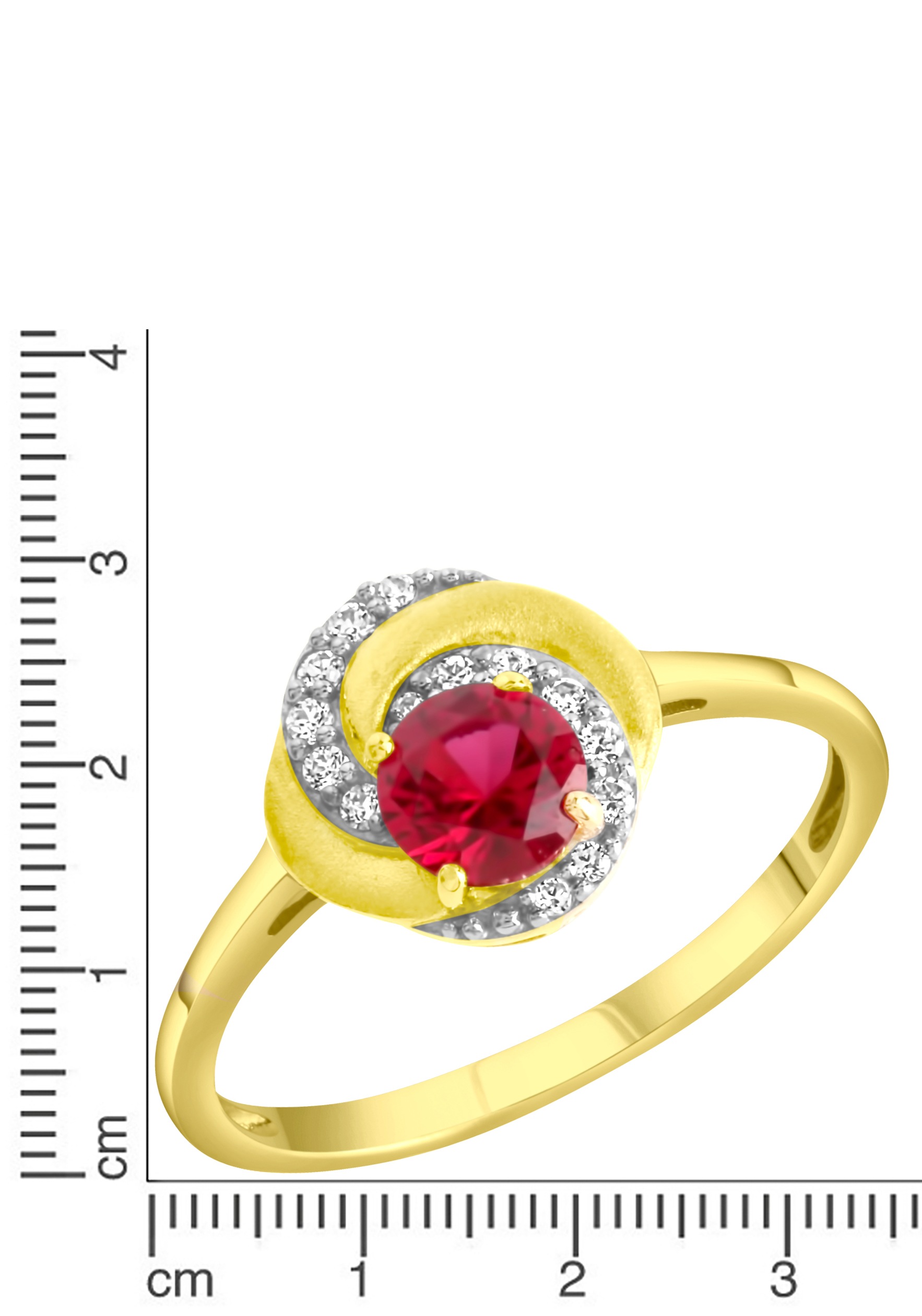 Firetti Fingerring »Schmuck Geschenk Silber 925 Silberring«, mit Rubin (synth.), Zirkonia (synth.)