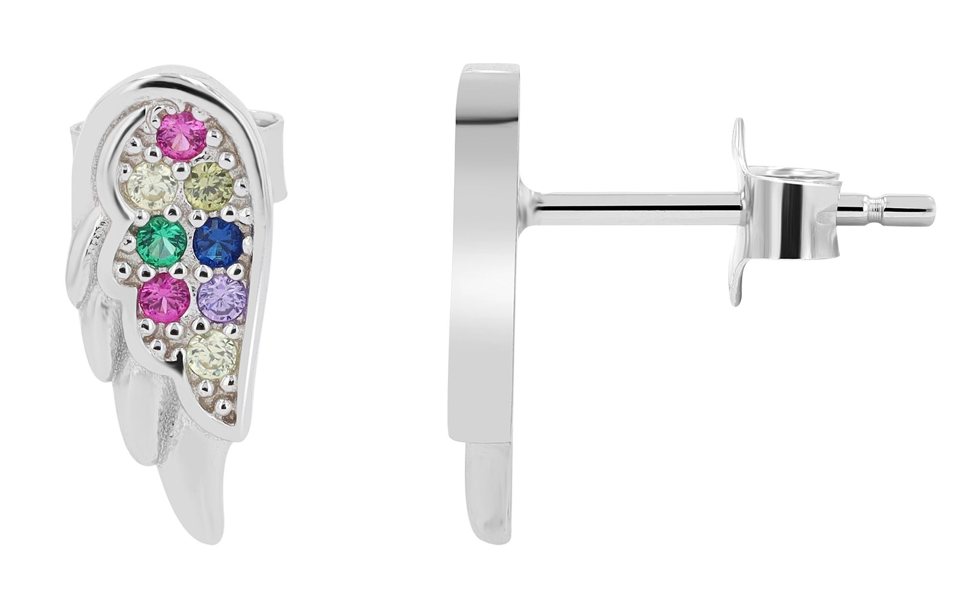 Adelia´s Paar Ohrstecker »Damen Ohrringe ¿ Ohrstecker Flügel aus 925 Silber mit Zirkonia«