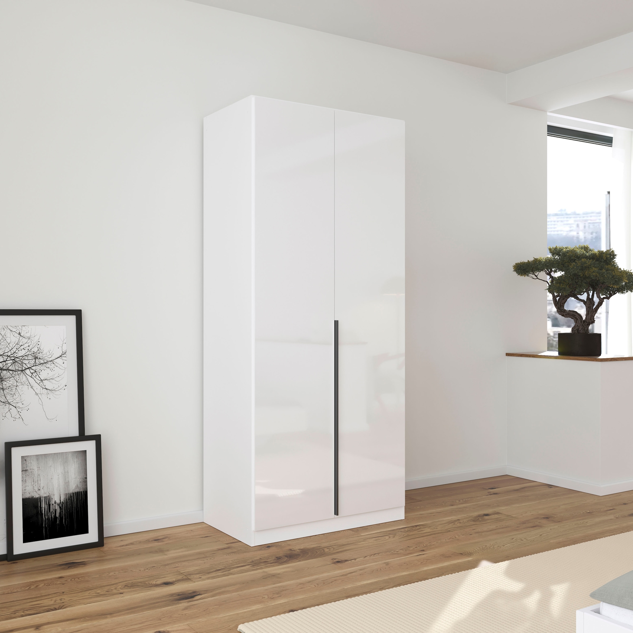 rauch Drehtürenschrank »Kleiderschrank Schrank Garderobe AGORDO TOPSELLER Schlafzimmer«, (in zwei Griff-Farben mit Dekor- oder Hochglanzfront), durchdachte Innenausstattung, in 6 Breiten und 2 Höhen MADE IN GERMANY