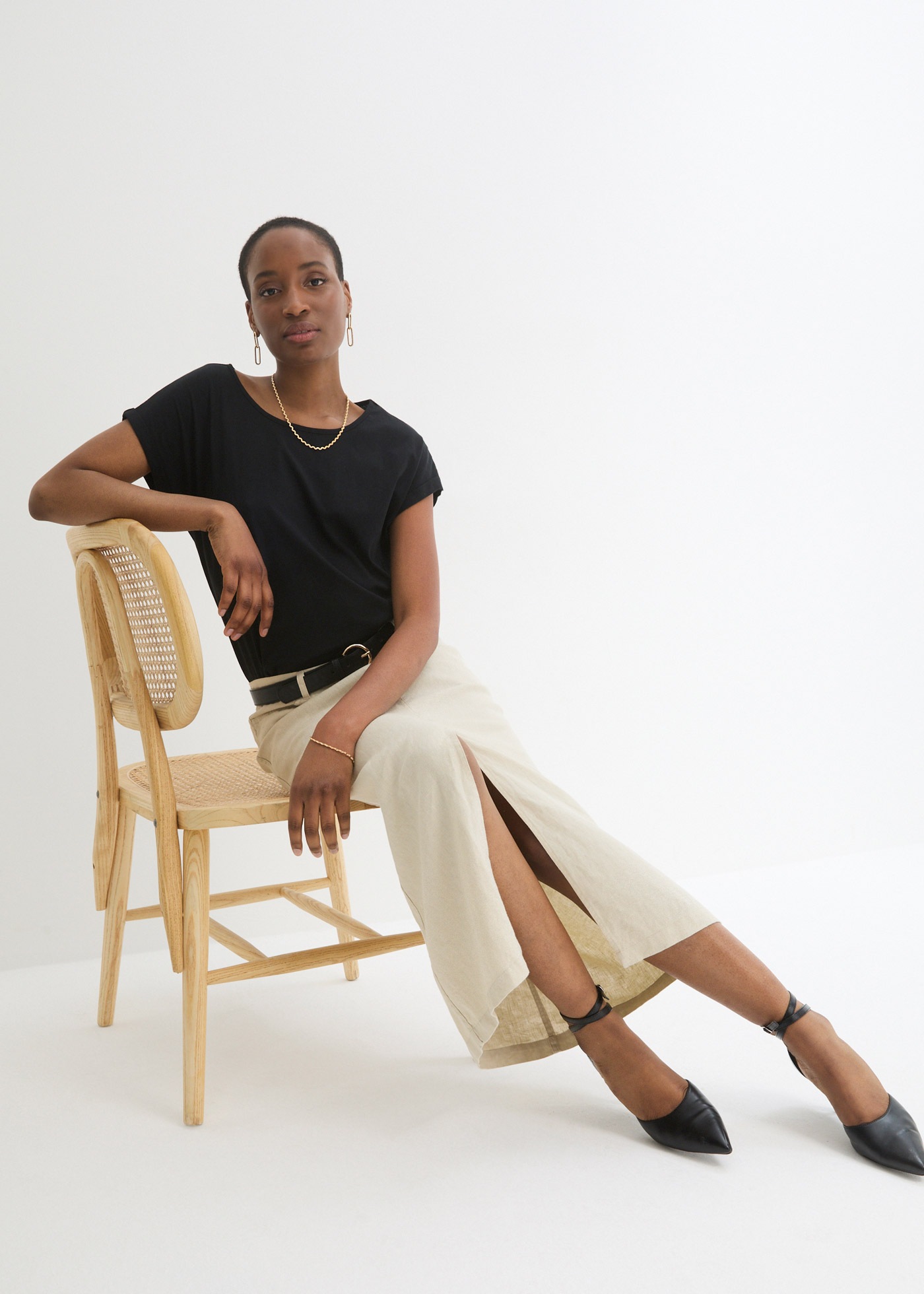 bonprix T-Shirt Oversize-Passform, Kurzarm-Design, für Frühling und Sommer