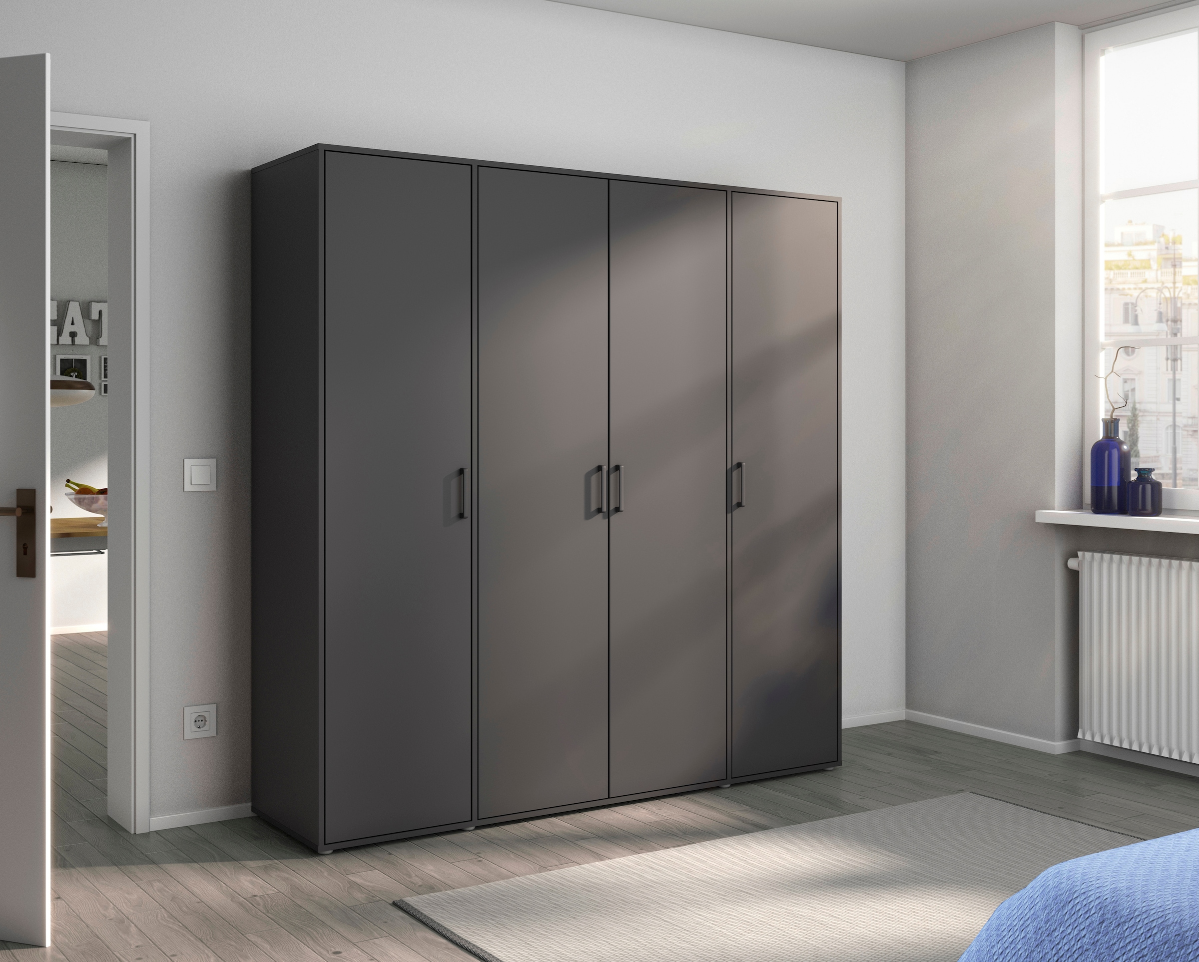 rauch Kleiderschrank »VOYAGER Otto´s Choice Garderobe Wäscheschrank TOPSELLER Schlafzimmer«, (in 3 verschiedenen Ausstattungen BASIC/CLASSIC/PREMIUM), Schrank mit modernen Griffen in viel Stauraum MADE IN GERMANY